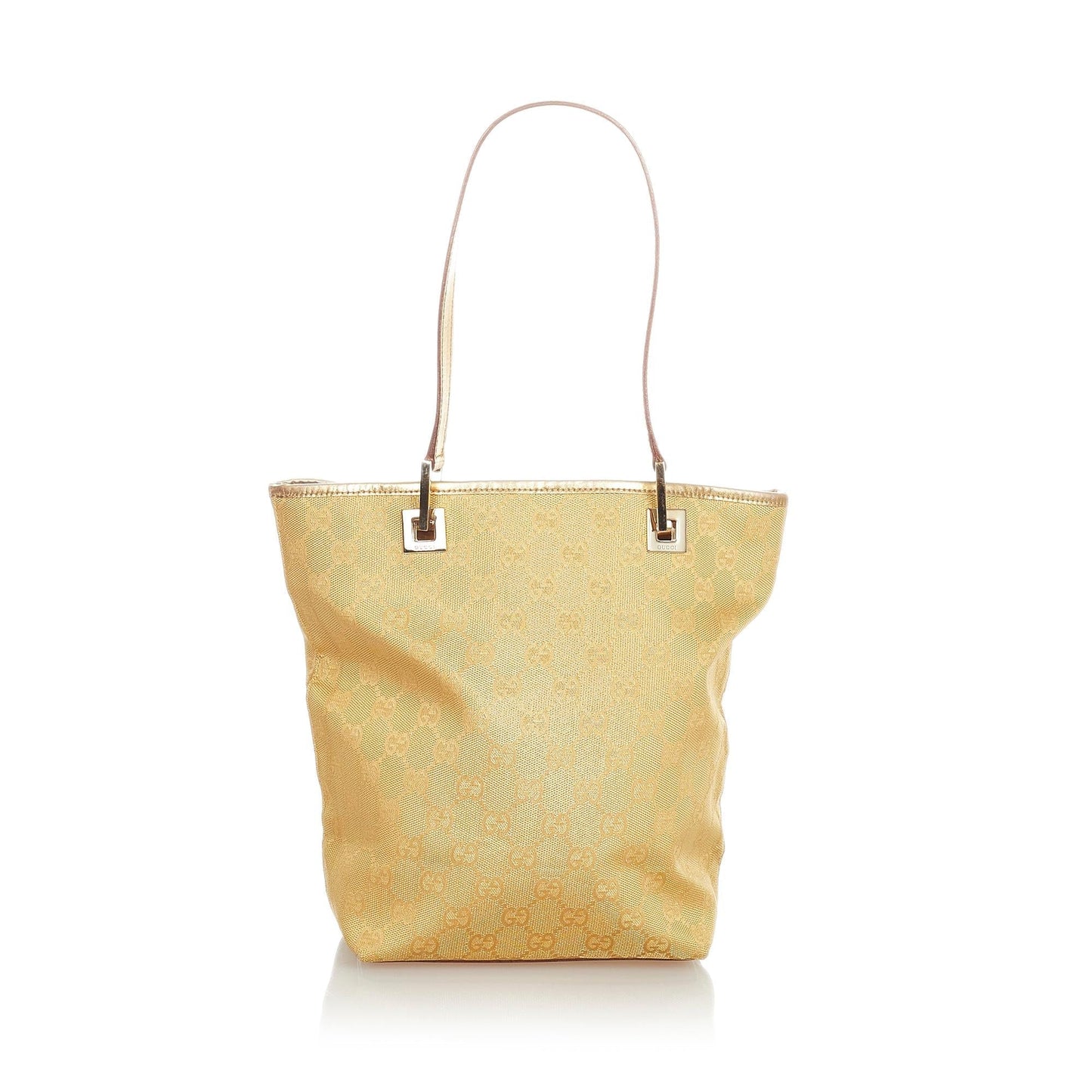 Gucci GG SHG Canvas Brown Gold Tote Bag Bag Shg