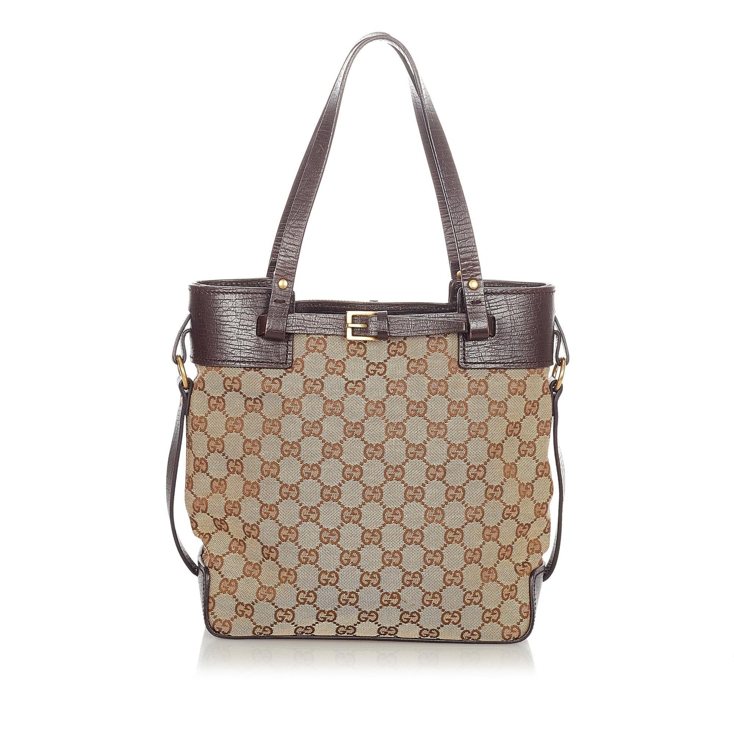 Gucci GG SHG Canvas Brown Tote Bag 11