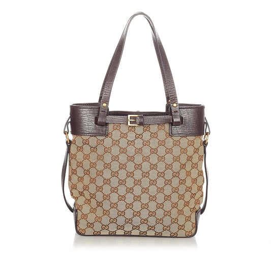 Gucci GG SHG Canvas Brown Tote Bag 11
