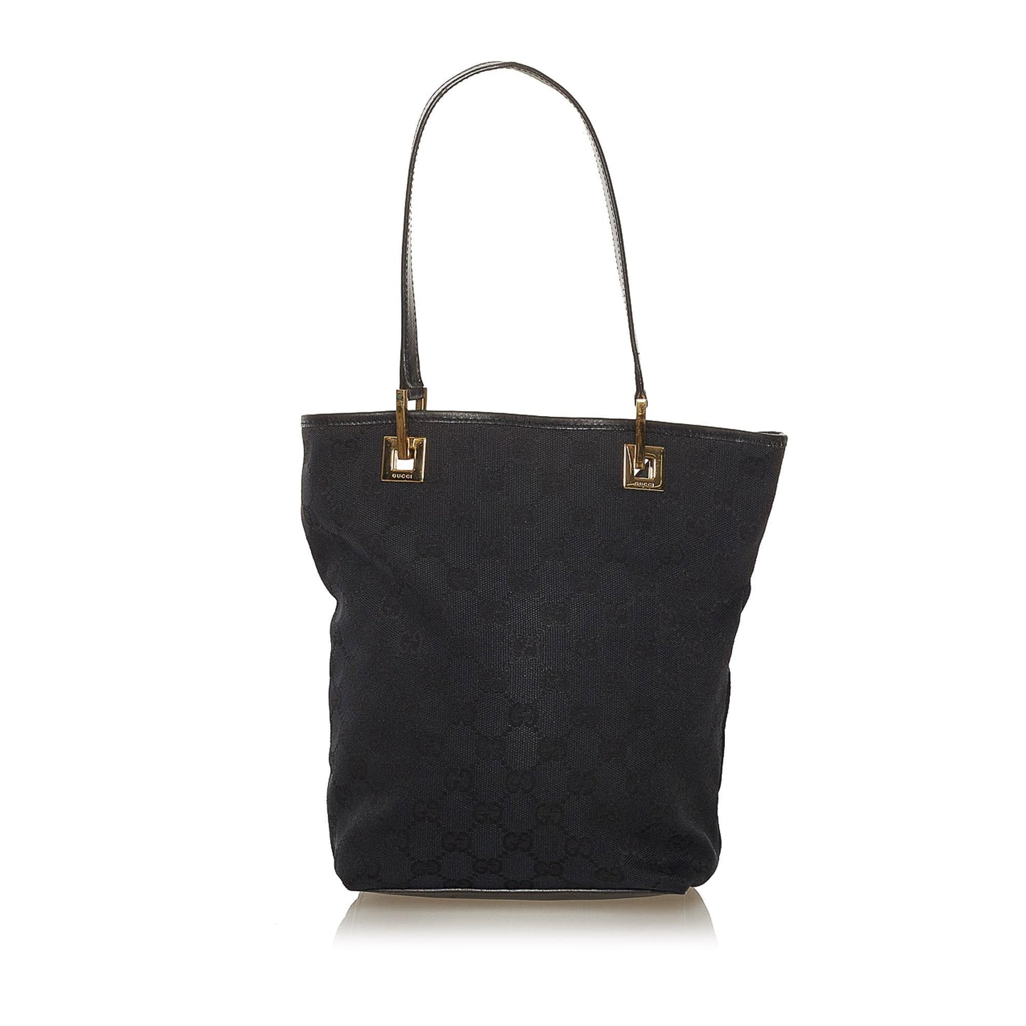 Gucci GG SHG Canvas Calf Black Tote Bag