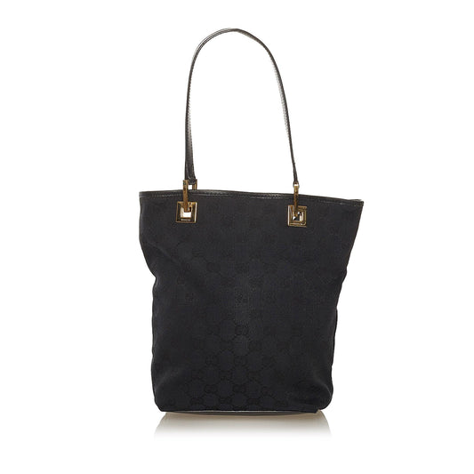 Gucci GG SHG Canvas Calf Black Tote Bag