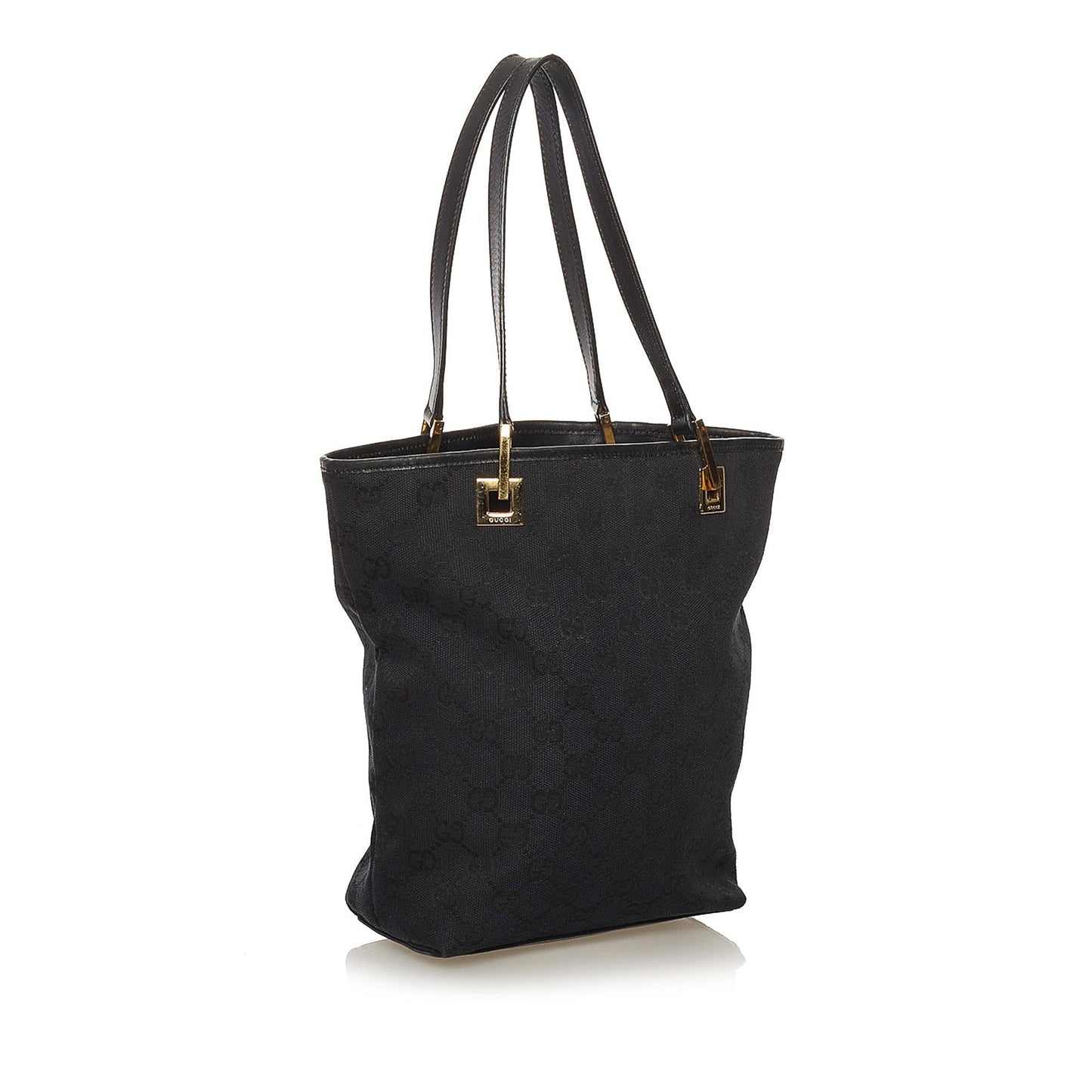 Gucci GG SHG Canvas Calf Black Tote Bag