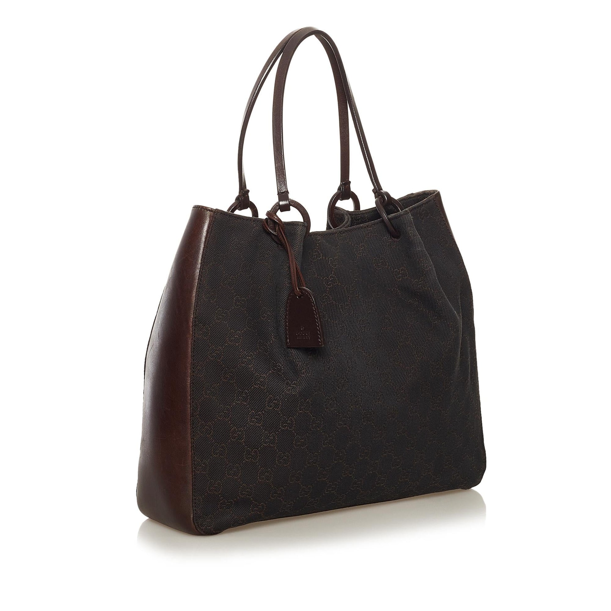 Gucci GG SHG Canvas Brown Tote Bag 12