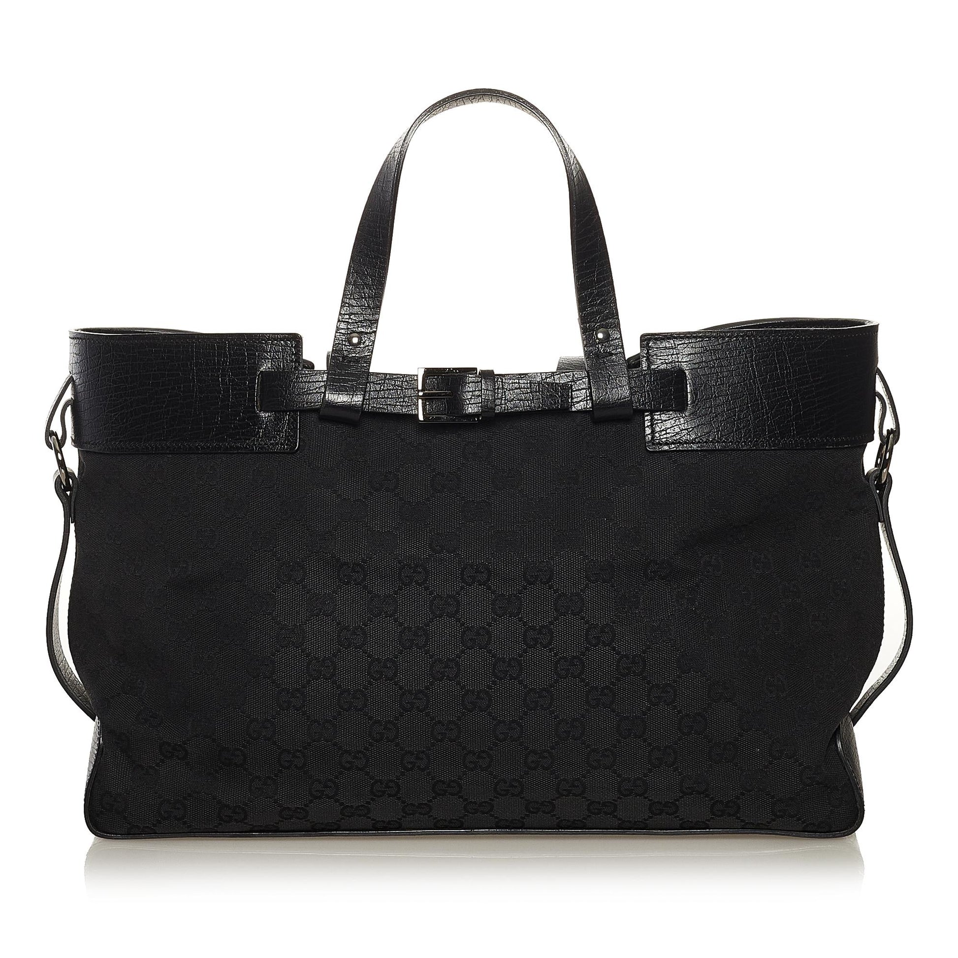 Gucci GG SHG Canvas Black Tote Bag 8