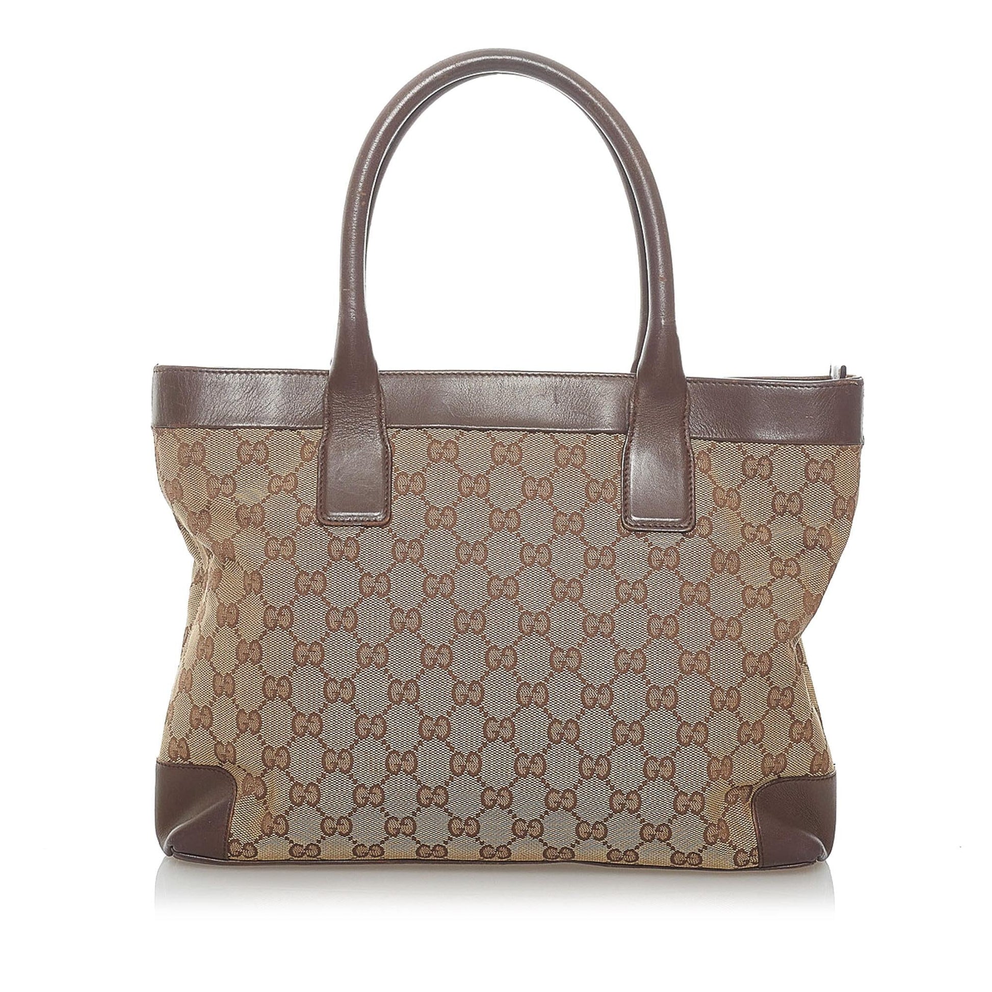 Gucci GG SHG Canvas Brown Tote Bag 13