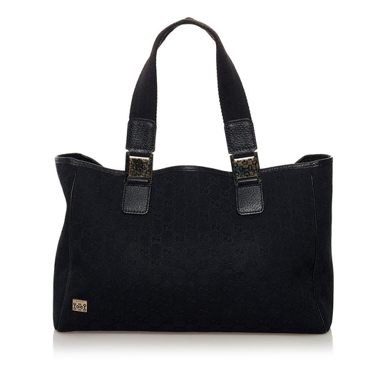 Gucci GG SHG Canvas Black Tote Bag 4