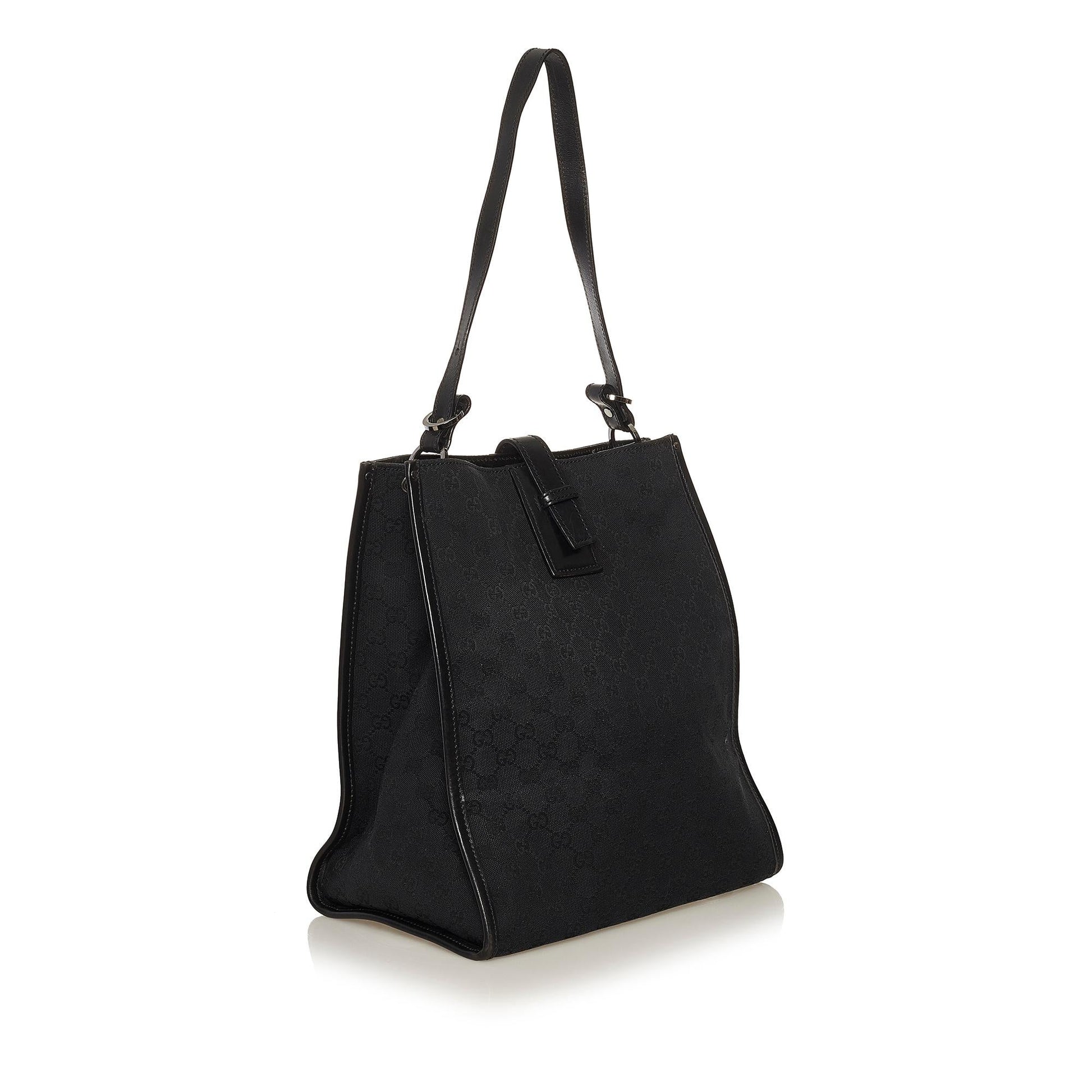 Gucci GG SHG Canvas Black Tote Bag 7