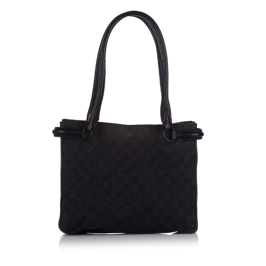 Gucci GG SHG Canvas Black Tote Bag 10