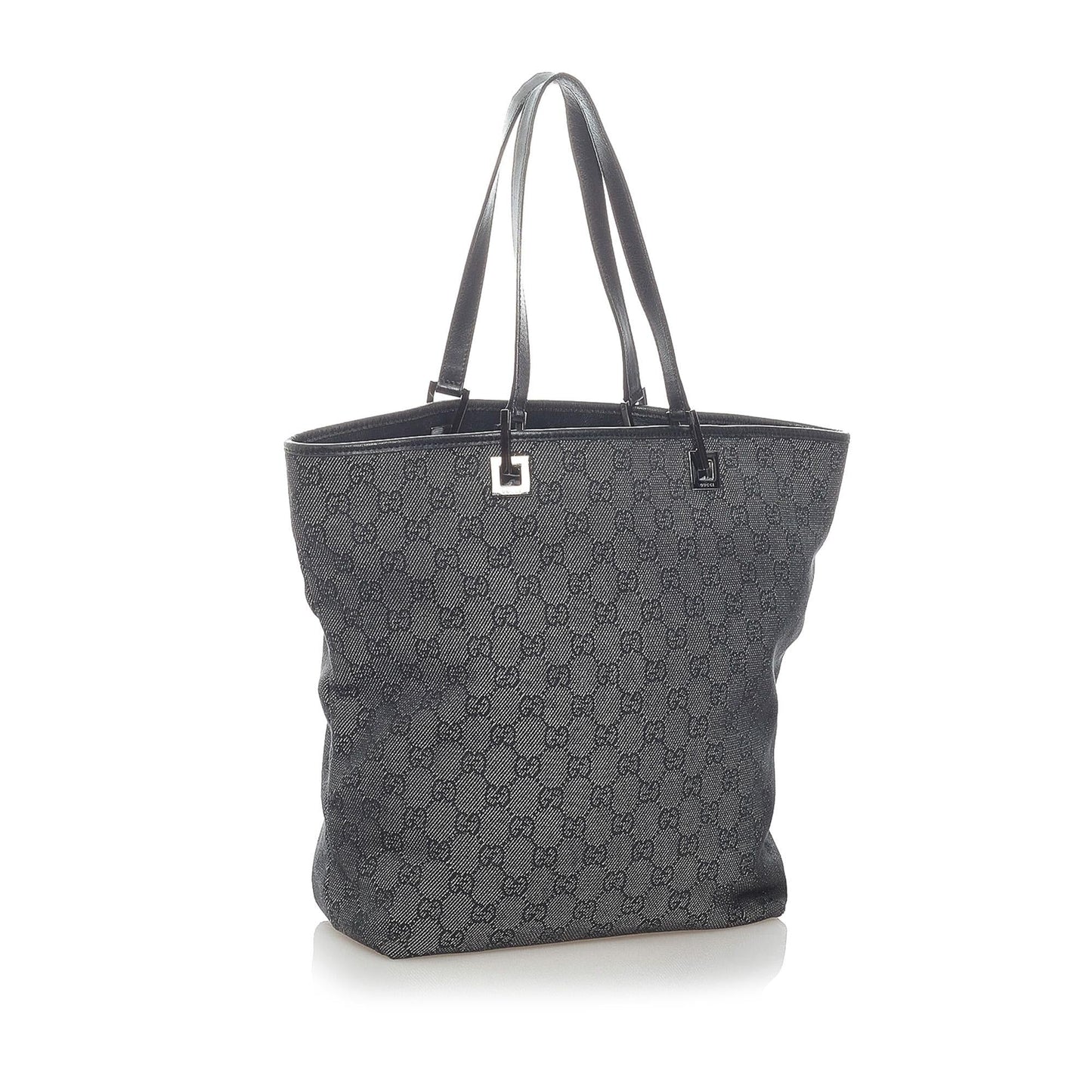Gucci GG SHG Canvas Calf Grey Tote Bag Bag Shg