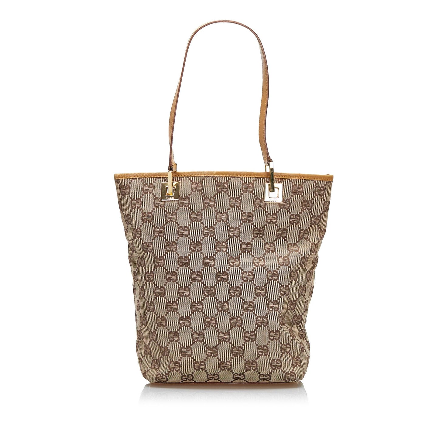 Gucci GG SHG-ZQllon Canvas Brown Tote Bag