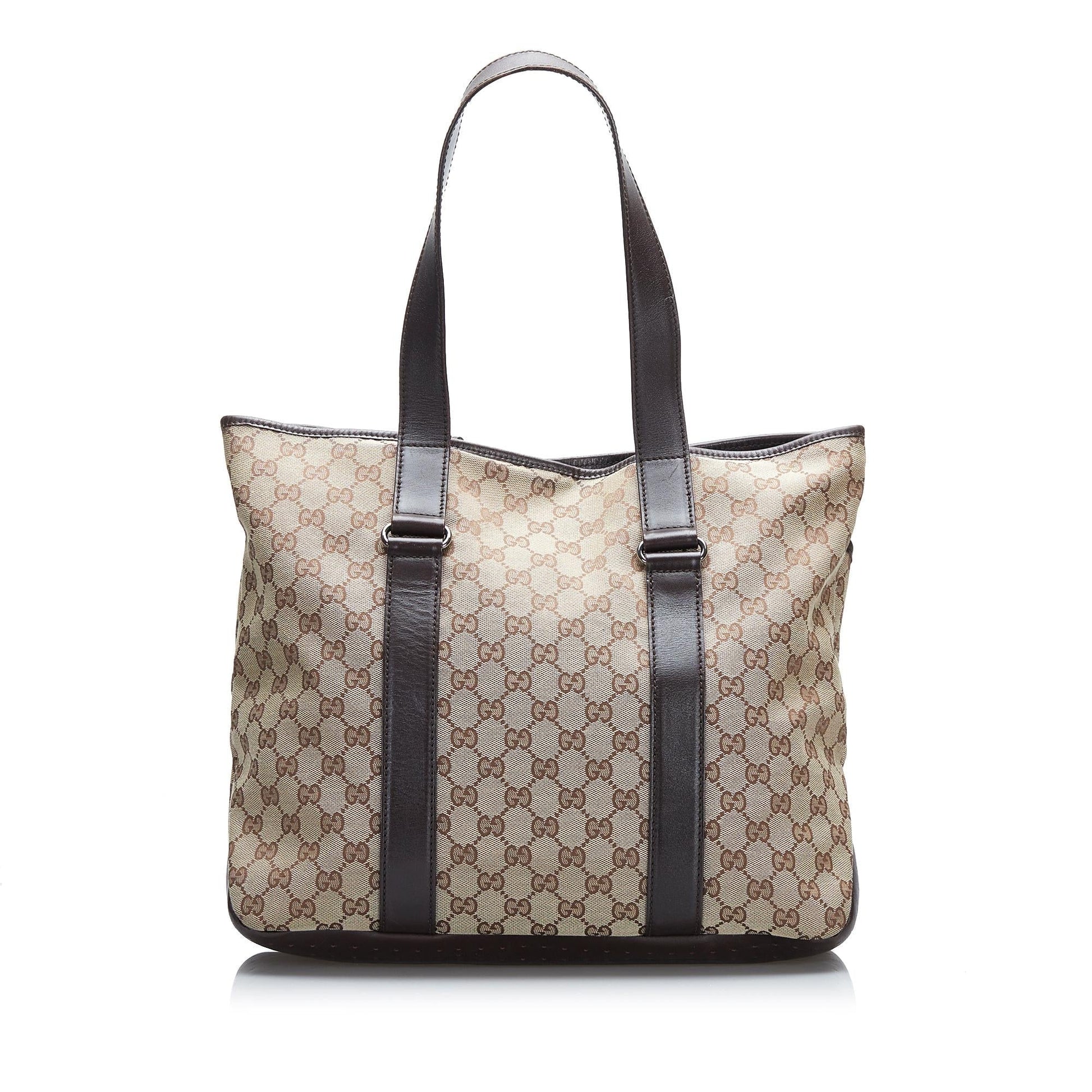 Gucci GG SHG-b6K00b Canvas Brown Tote Bag