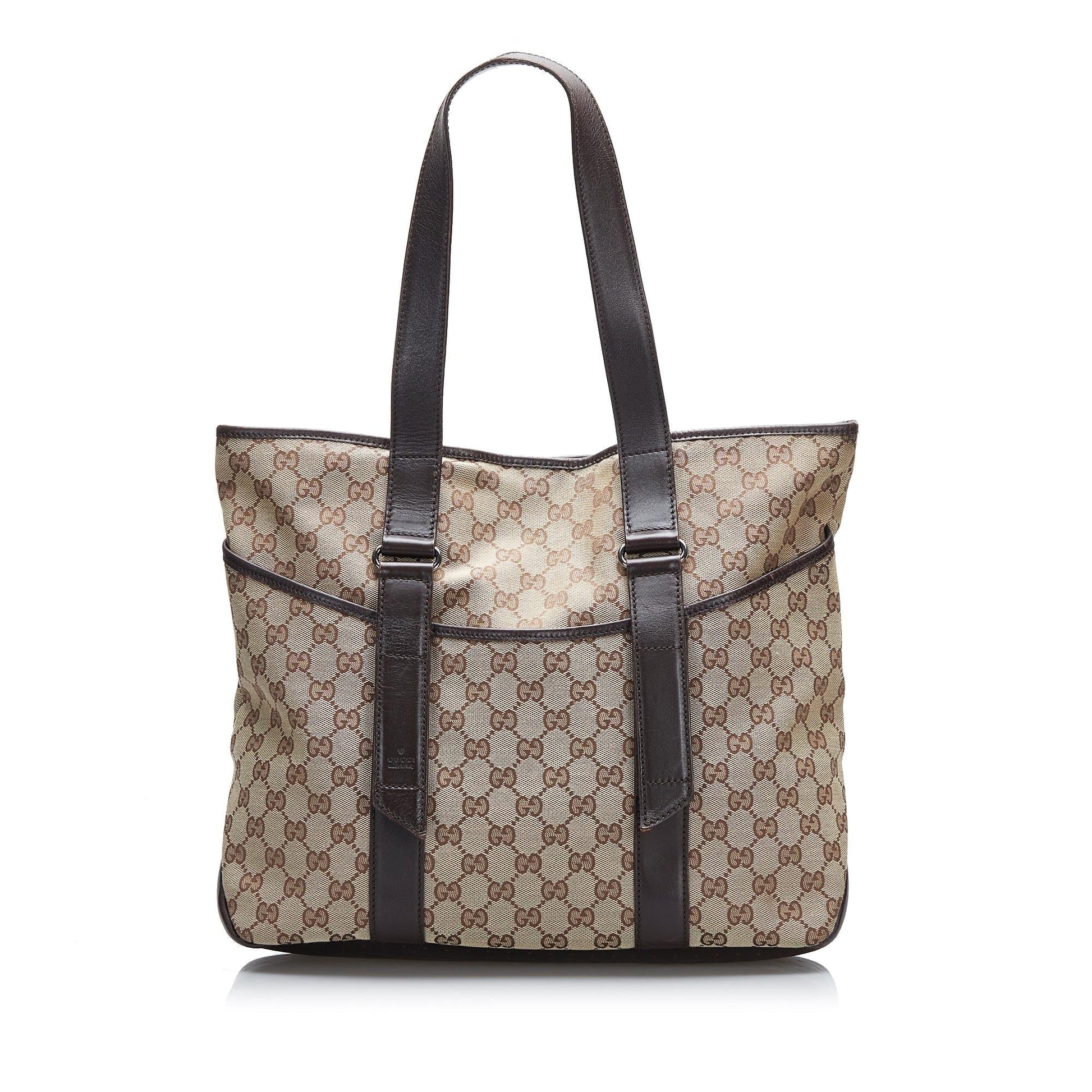 Gucci GG SHG-b6K00b Canvas Brown Tote Bag