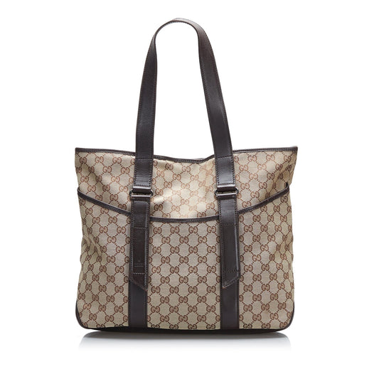 Gucci GG SHG-b6K00b Canvas Brown Tote Bag
