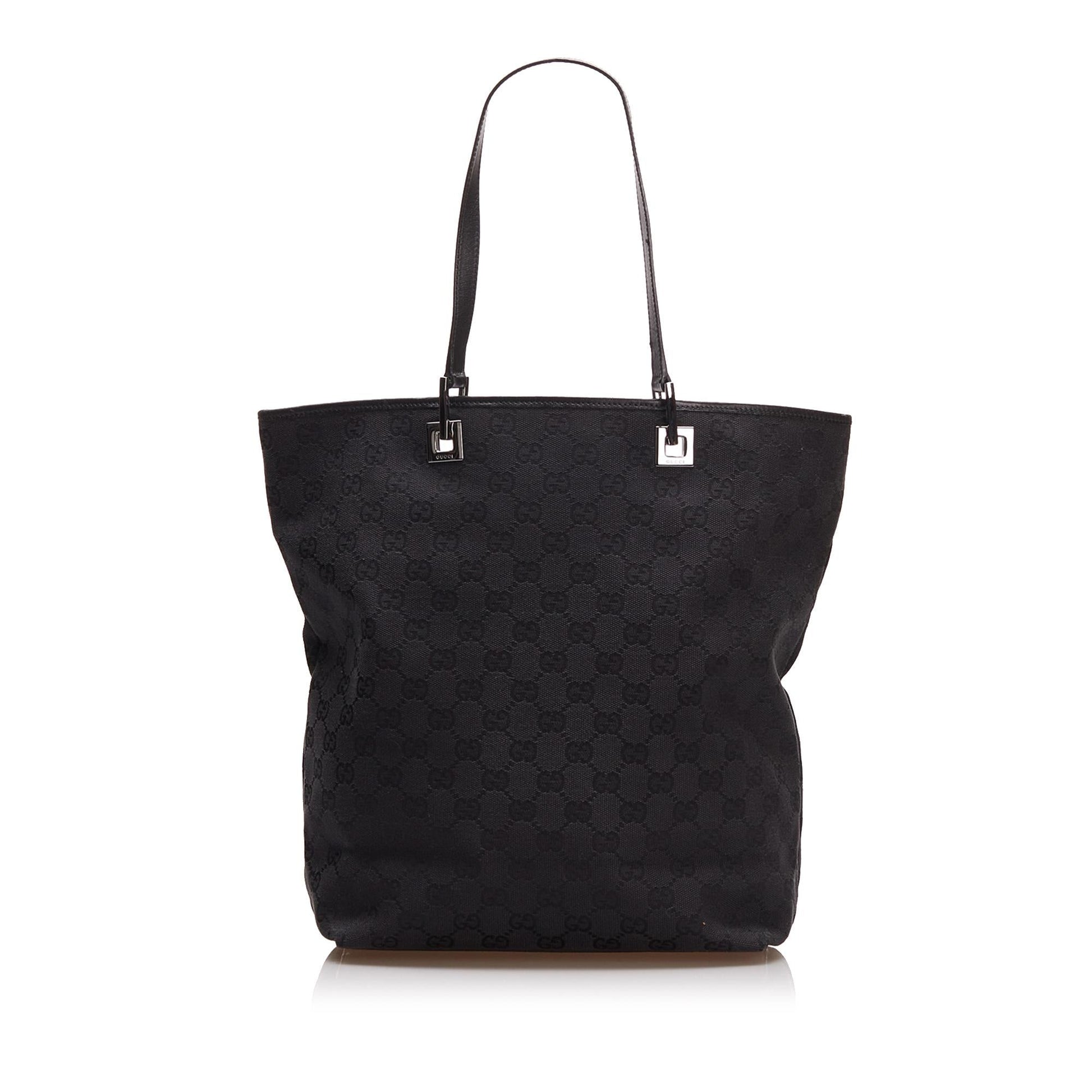 Gucci GG SHG-687KMJ Canvas Black Tote Bag