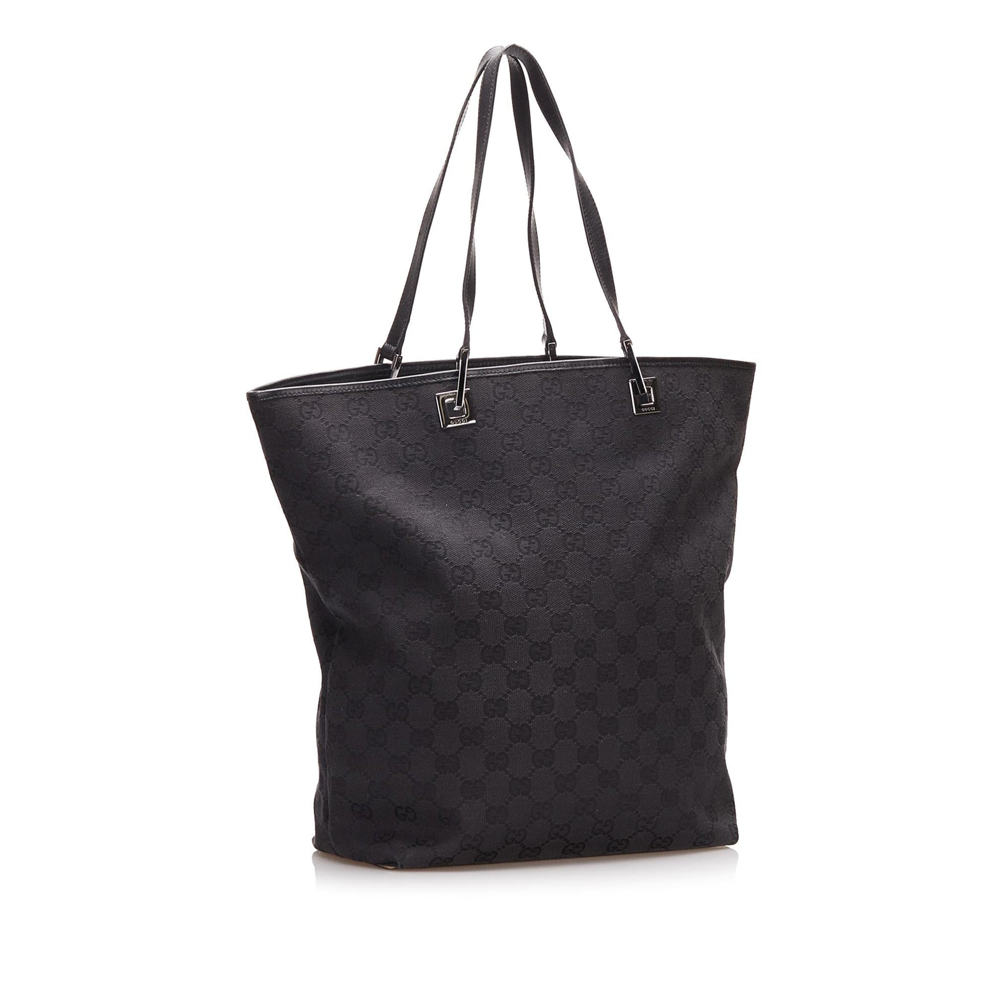 Gucci GG SHG-687KMJ Canvas Black Tote Bag
