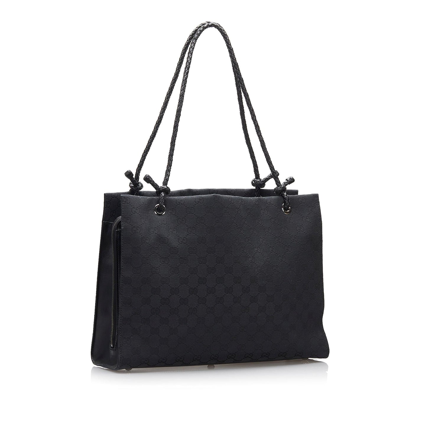 Gucci GG SHG-rygPch Canvas Black Tote Bag