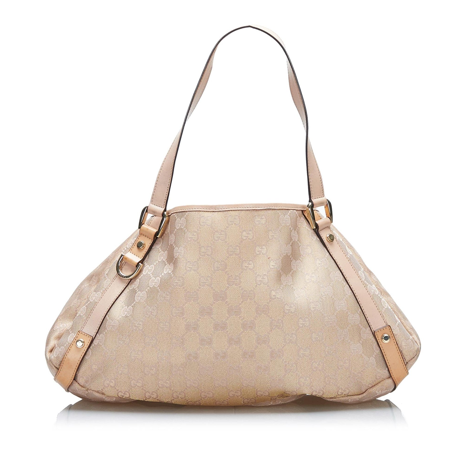 Gucci GG SHG-bLIlMM Canvas Calf Brown Tote Bag