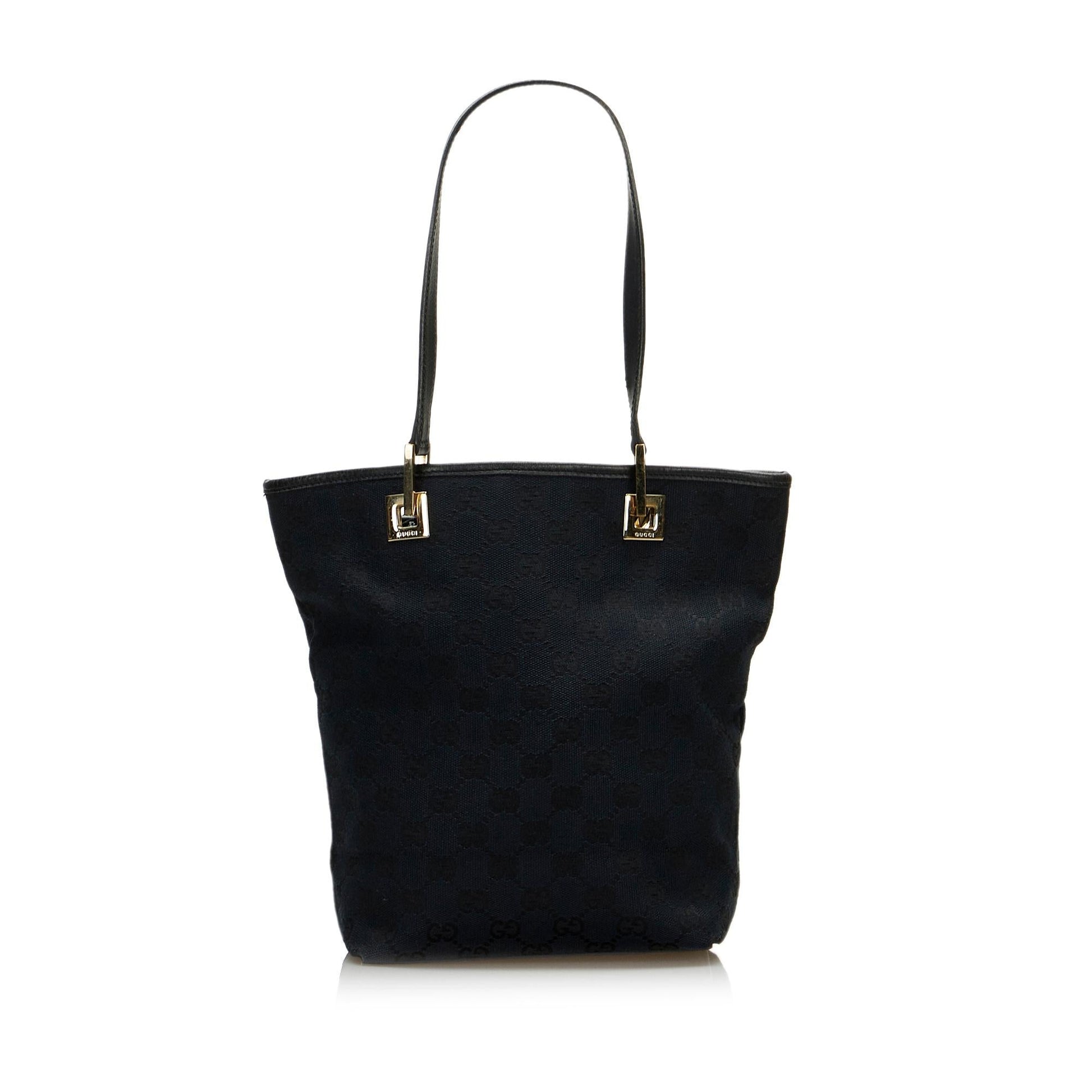 Gucci GG SHG-sr915t Canvas Calf Black Tote Bag