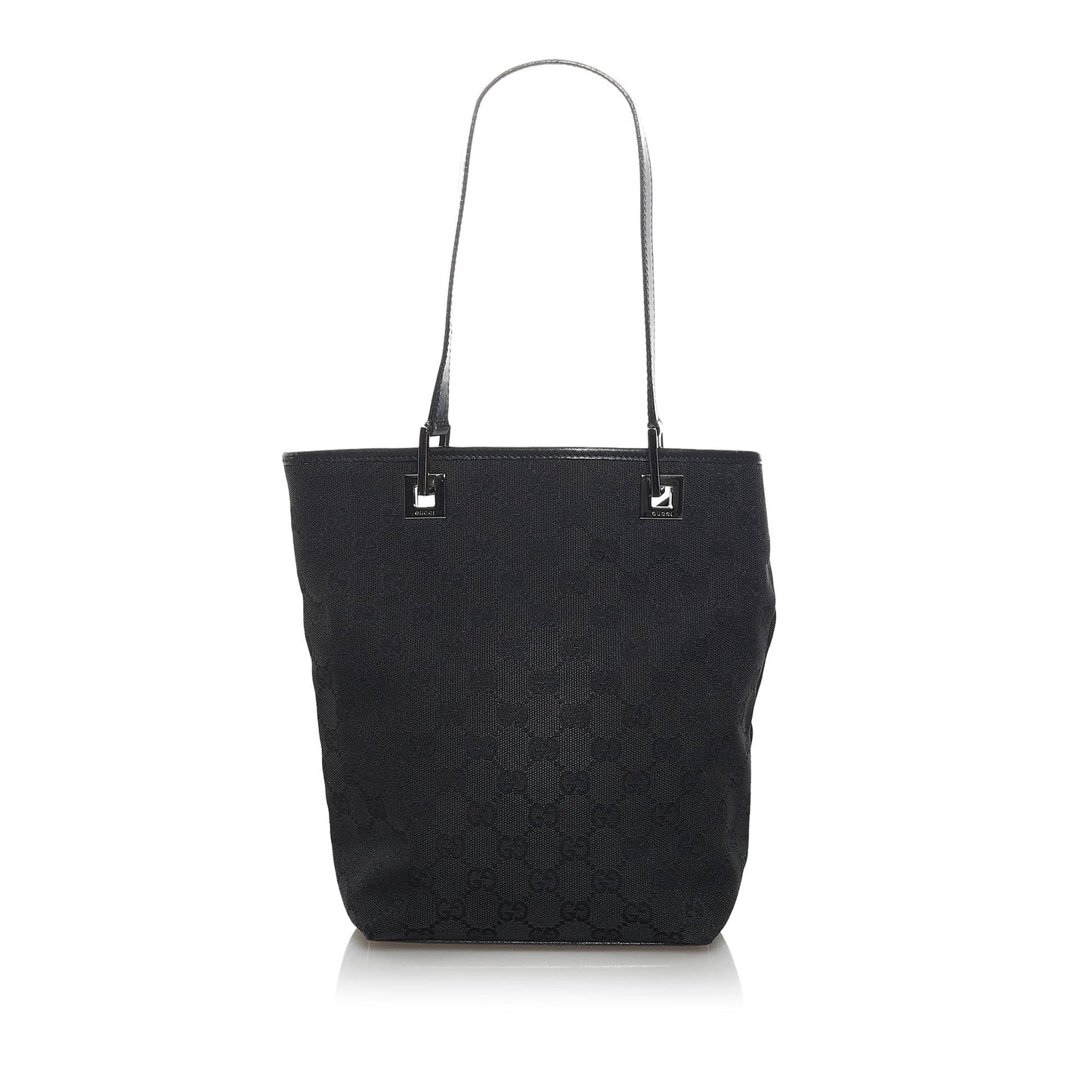 Gucci GG SHG-oVfErs Canvas Calf Black Tote Bag