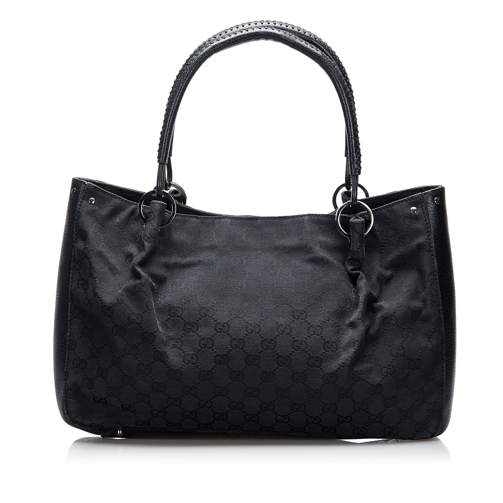 Gucci GG SHG-ndzCIt Canvas Black Tote Bag