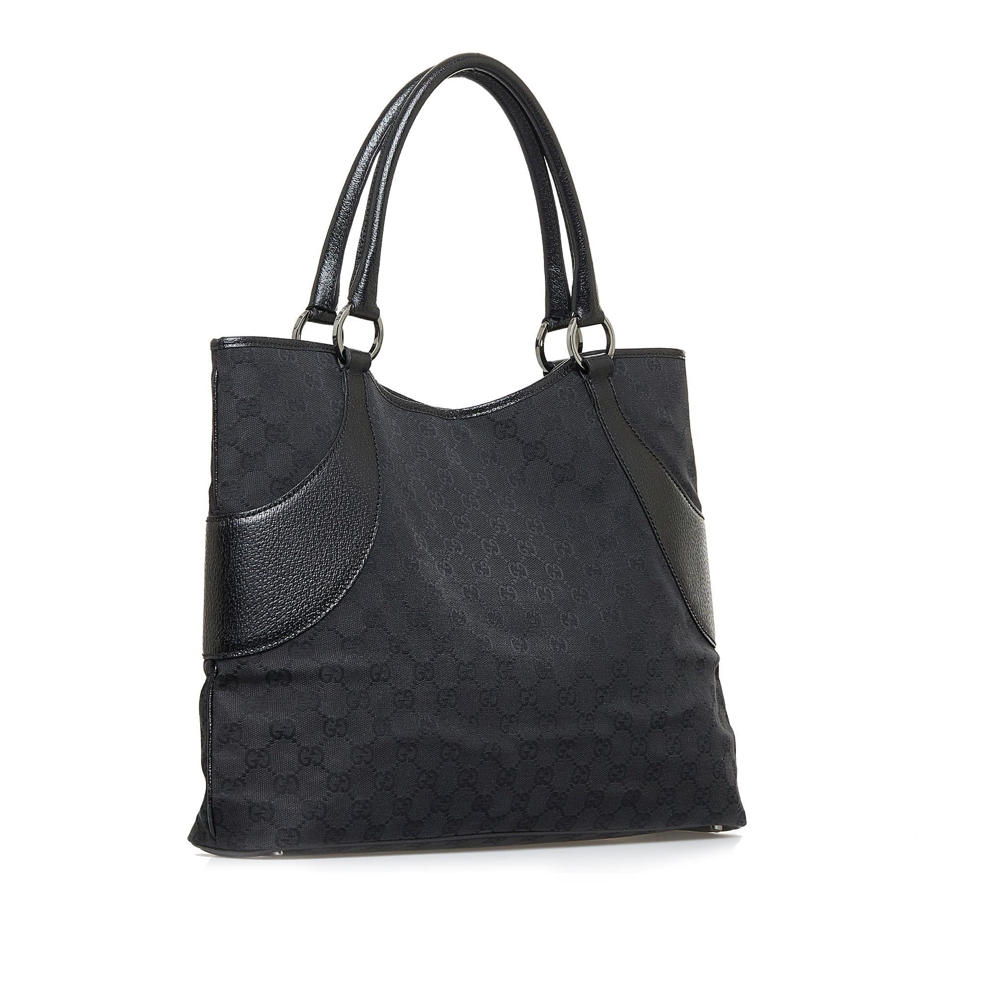 Gucci GG SHG-ufe1mM Canvas Black Tote Bag