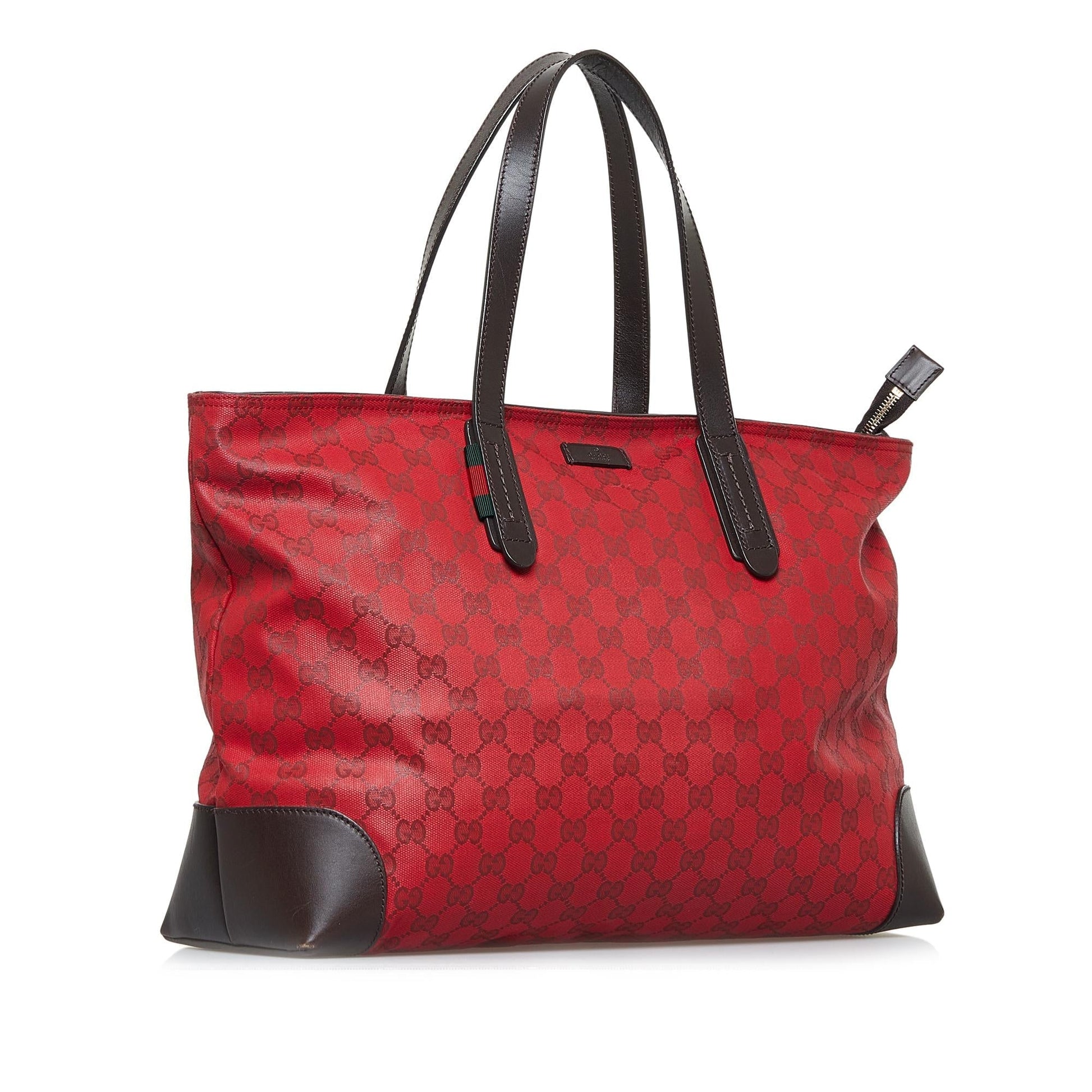 Gucci GG SHG-aBcEh7 Canvas Red Tote Bag