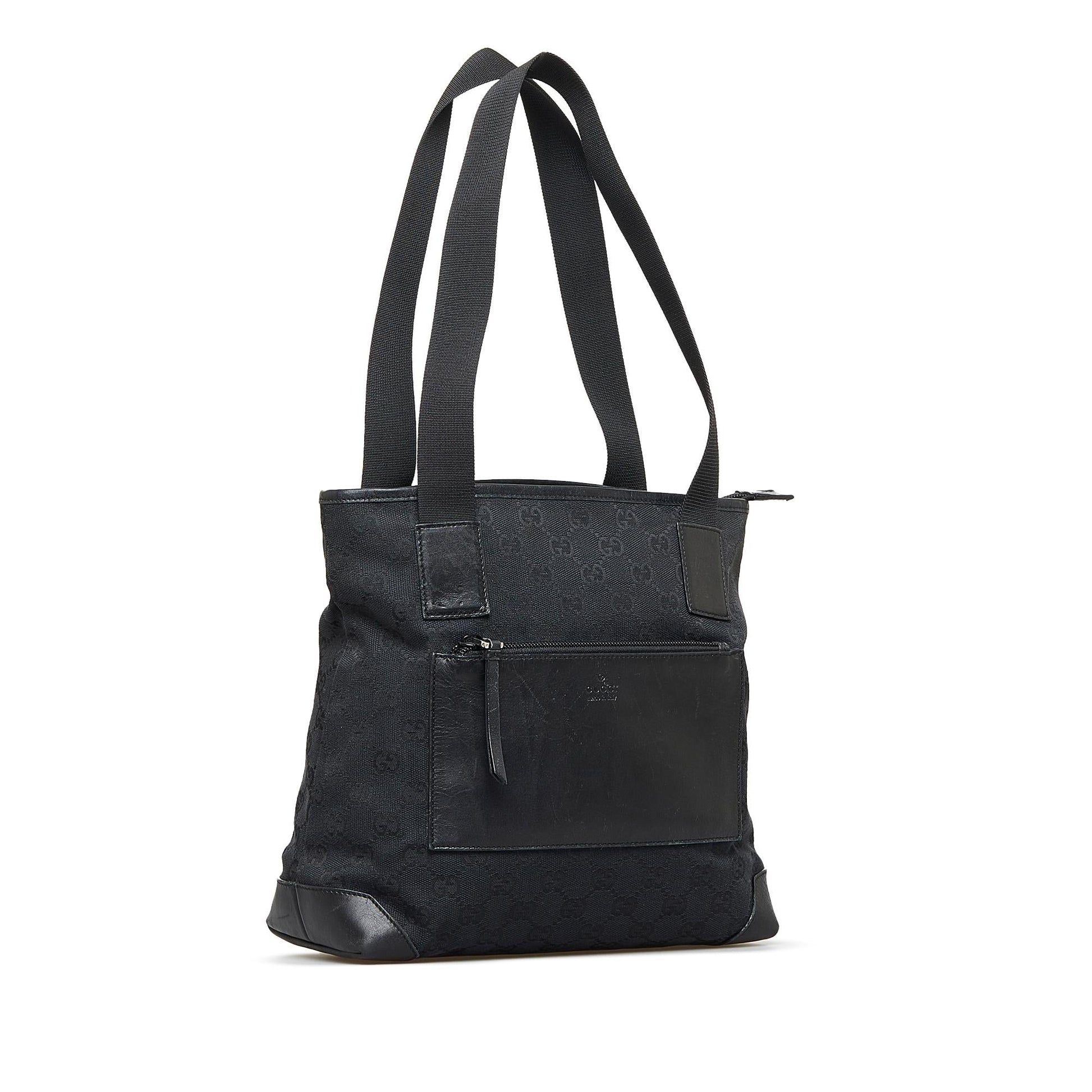 Gucci GG SHG-953KOq Canvas Black Tote Bag