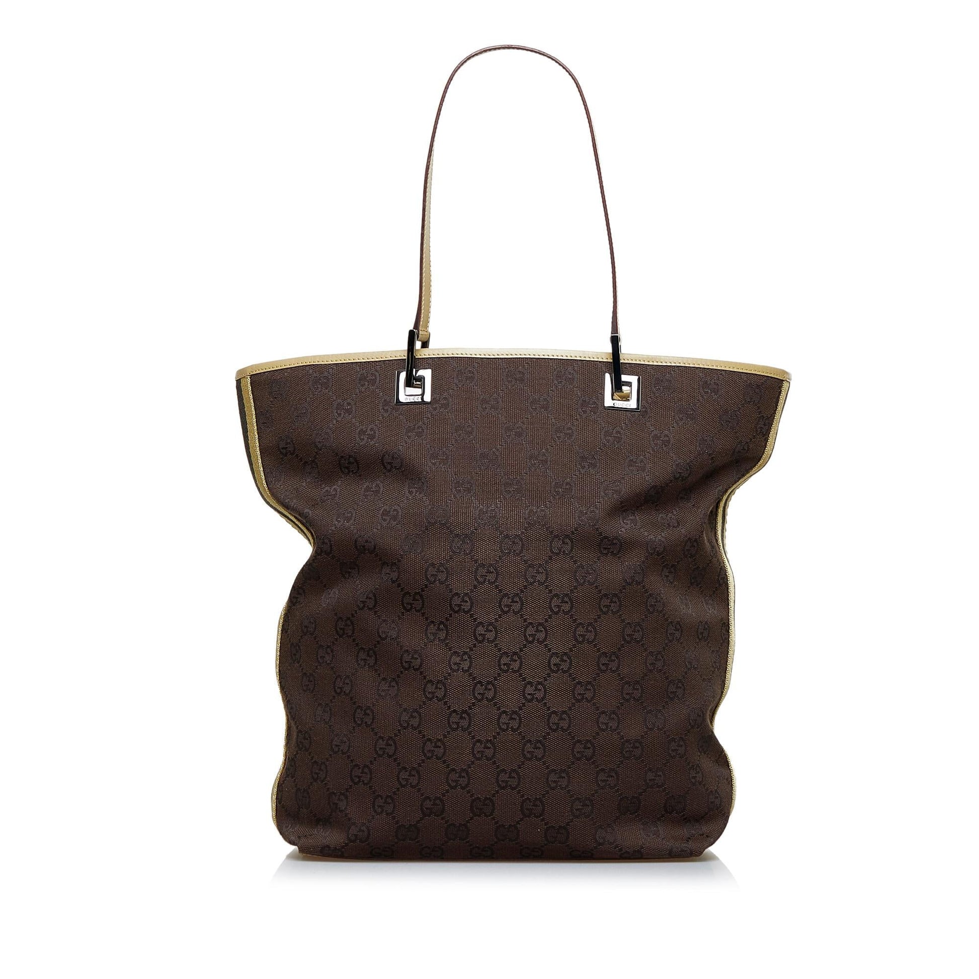 Gucci GG SHG-BpYxvg Canvas Brown Tote Bag