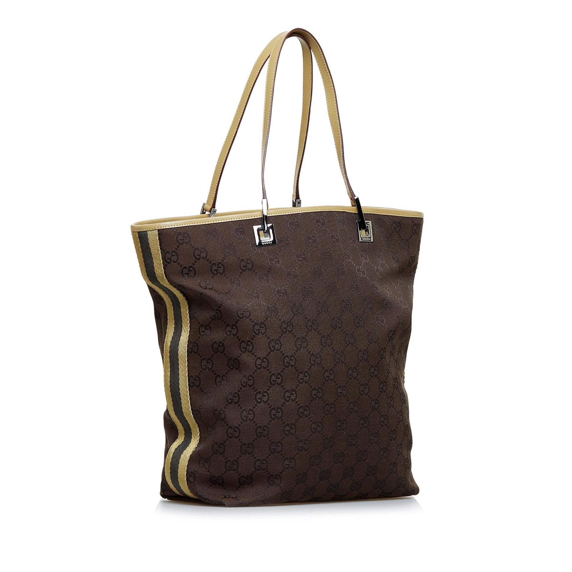 Gucci GG SHG-BpYxvg Canvas Brown Tote Bag
