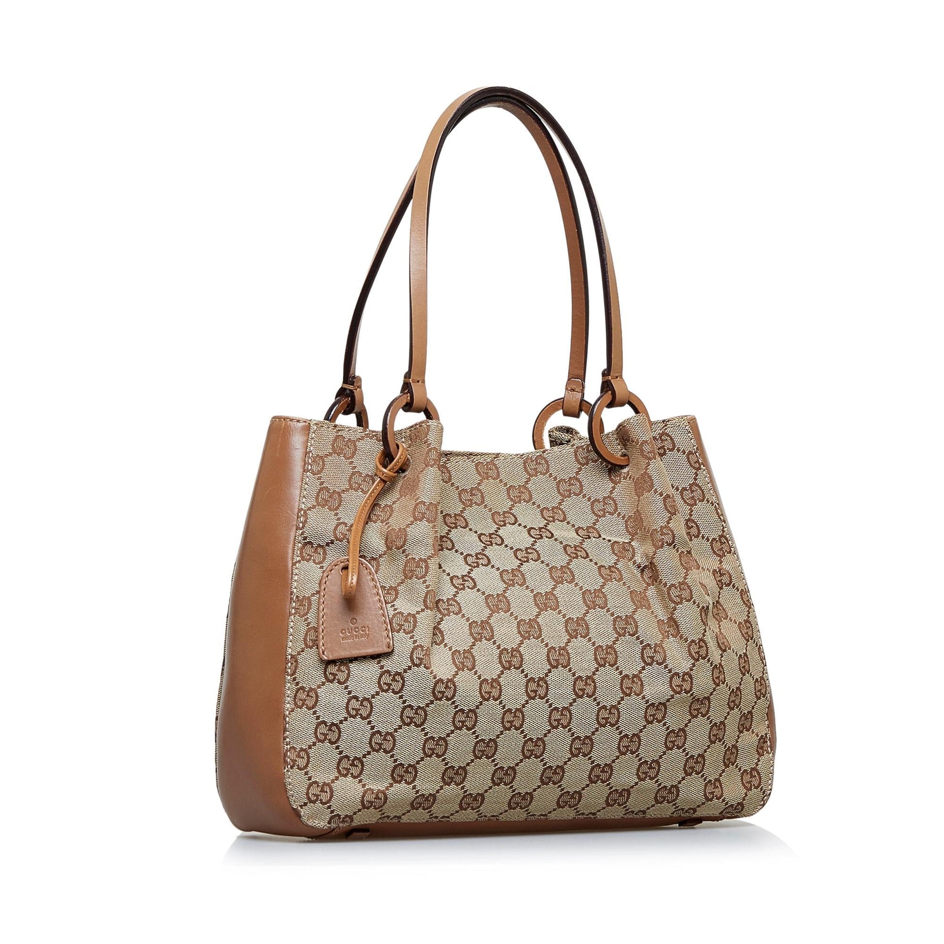 Gucci GG SHG-8eli4C Canvas Brown Tote Bag