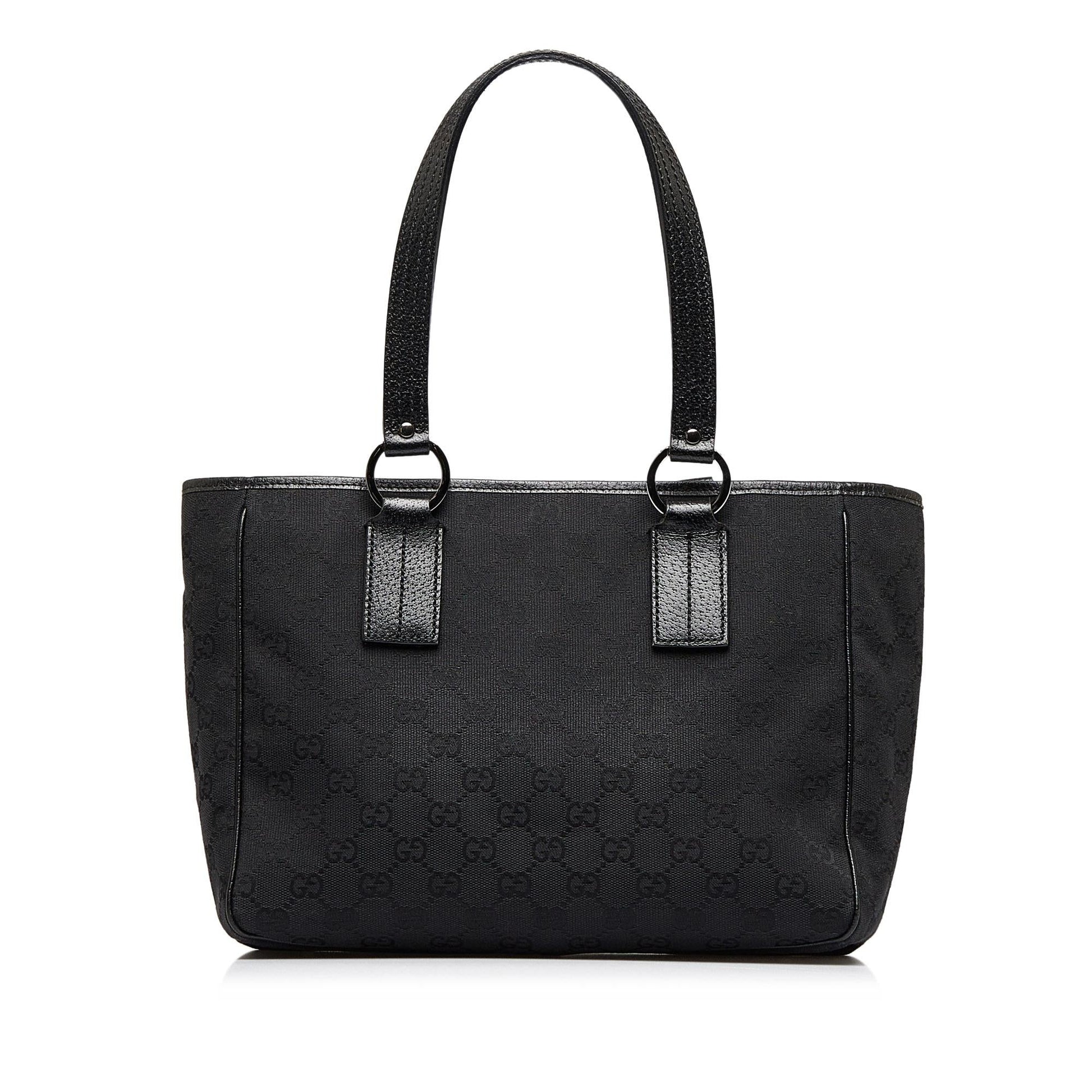 Gucci GG SHG-JoDHFm Canvas Calf Black Tote Bag