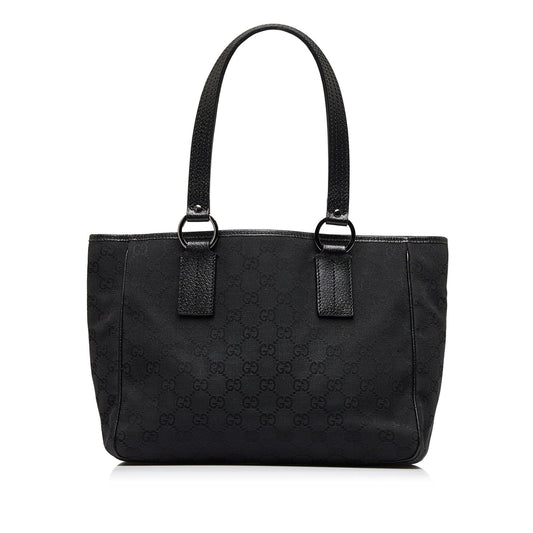 Gucci GG SHG-JoDHFm Canvas Calf Black Tote Bag