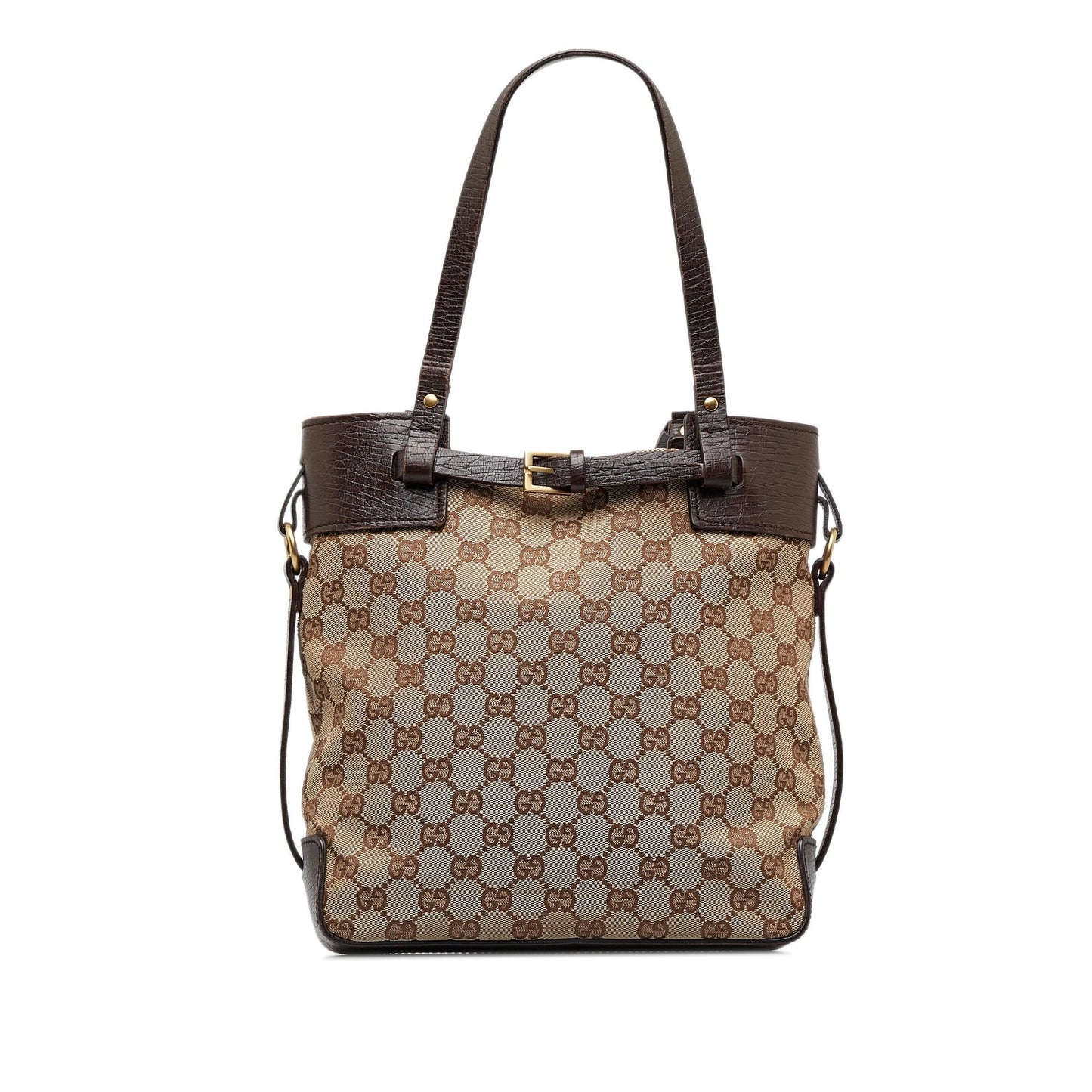 Gucci GG SHG-xXacve Canvas Calf Brown Tote Bag