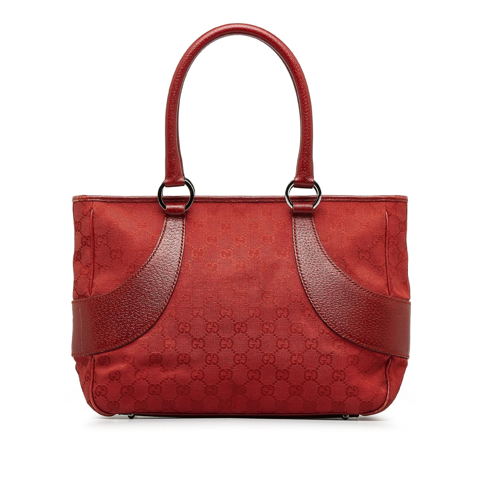Gucci GG SHG-3VdzO6 Canvas Calf Red Tote Bag