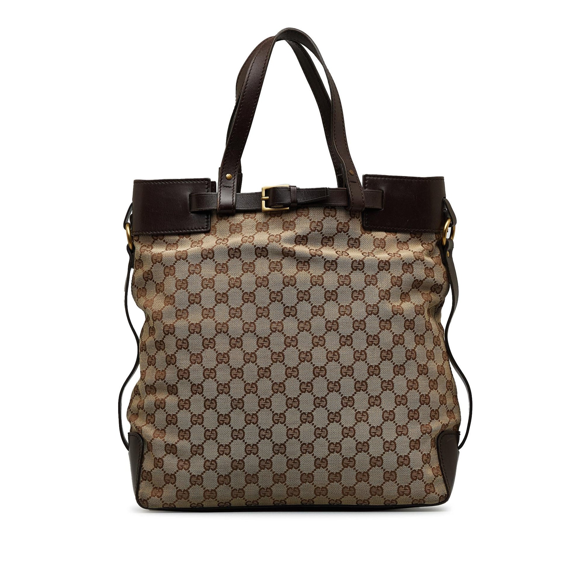 Gucci GG Canvas Brown Tote Bag Shg Baufob