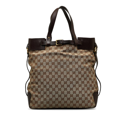 Gucci GG Canvas Brown Tote Bag Shg Baufob