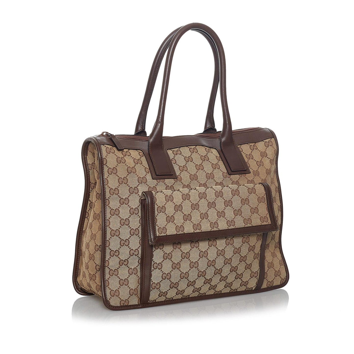 Gucci GG SHG Canvas Brown Tote Bag 17