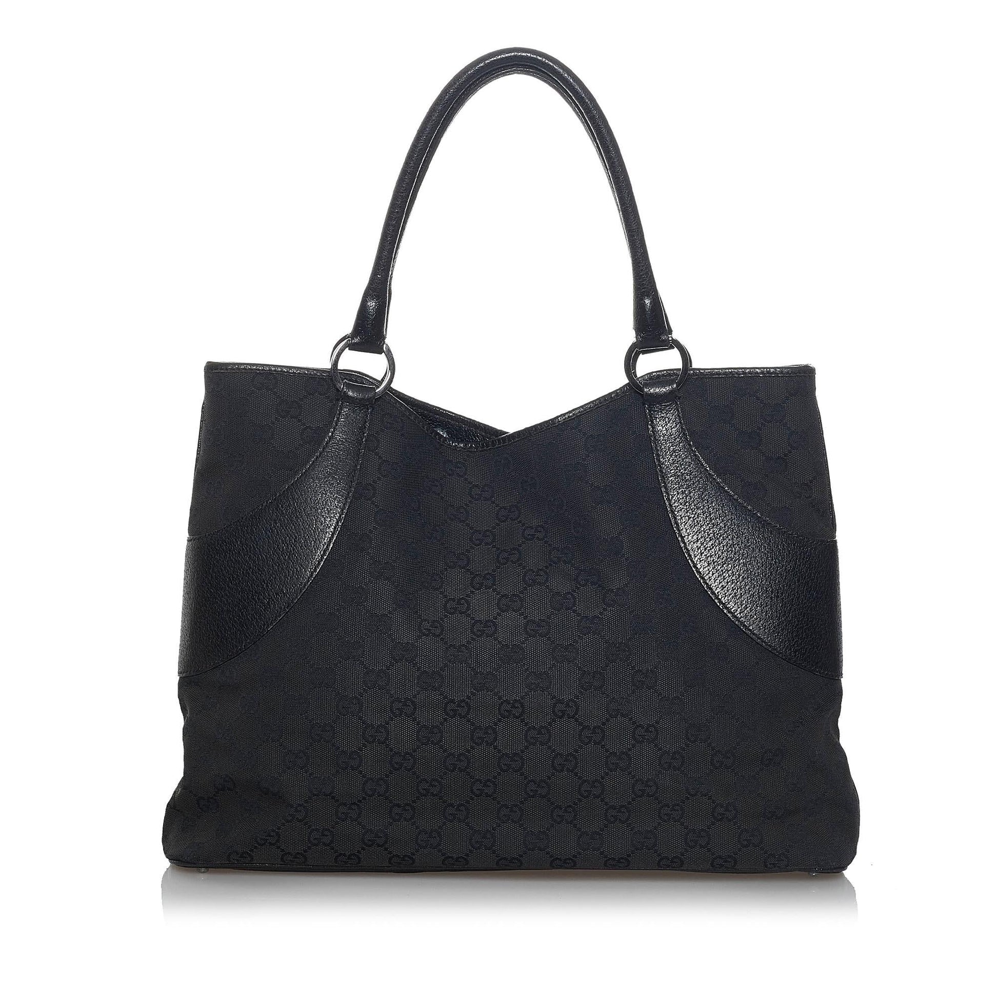 Gucci GG SHG Canvas Black Tote Bag Tote Shg