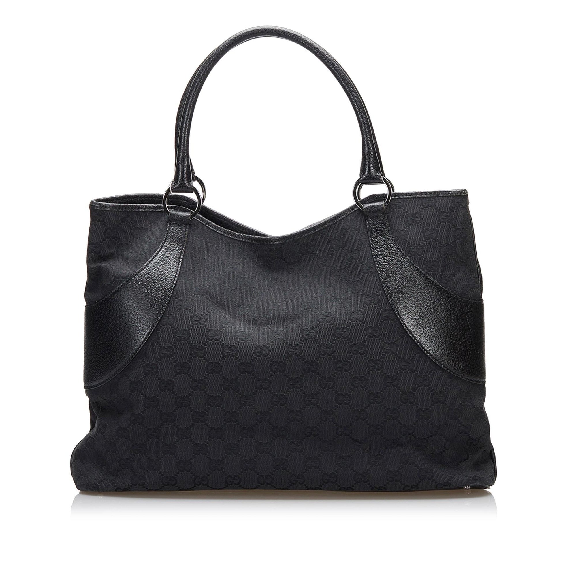 Gucci GG SHG Canvas Black Tote Bag 13