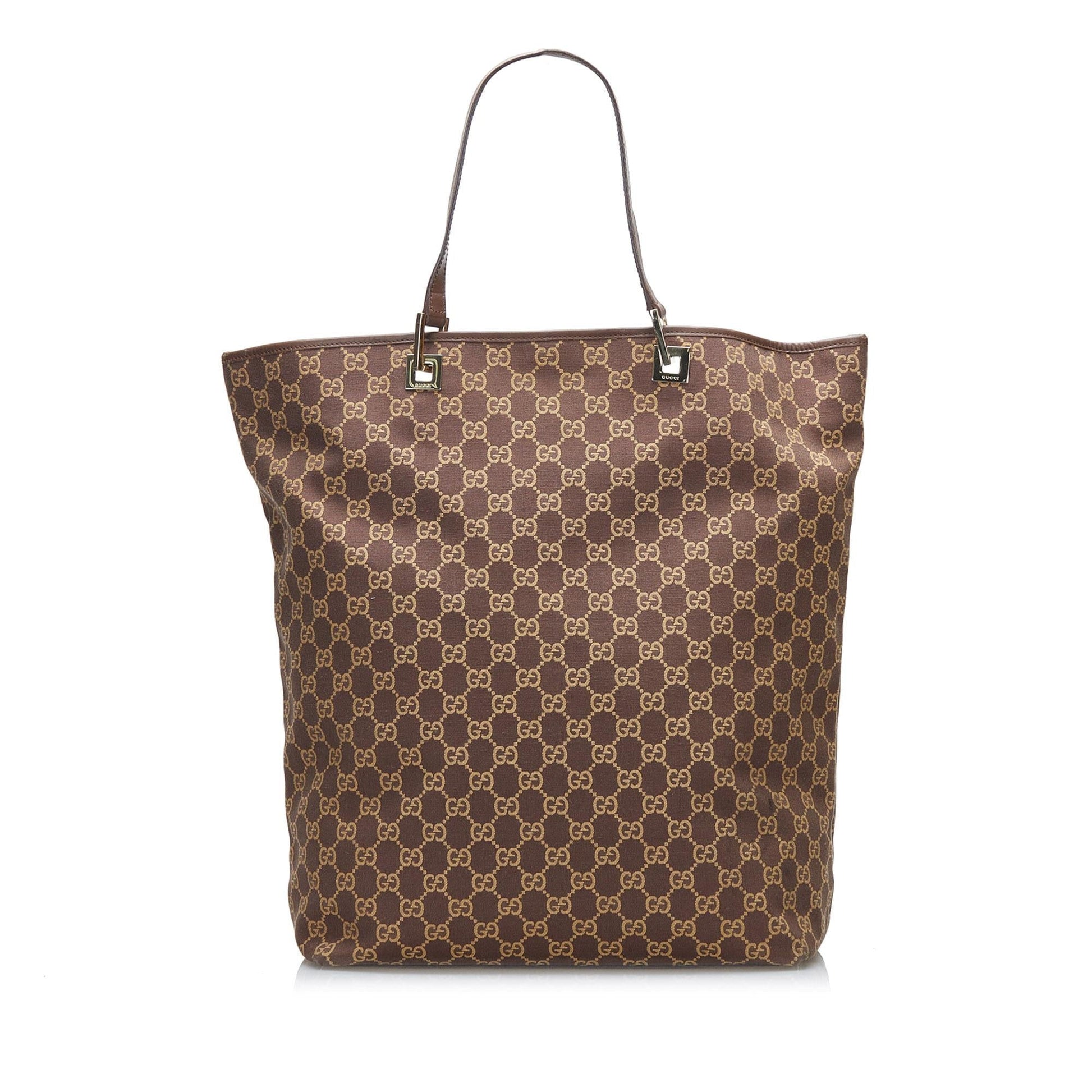 Gucci GG SHG Canvas Brown Tote Bag 24