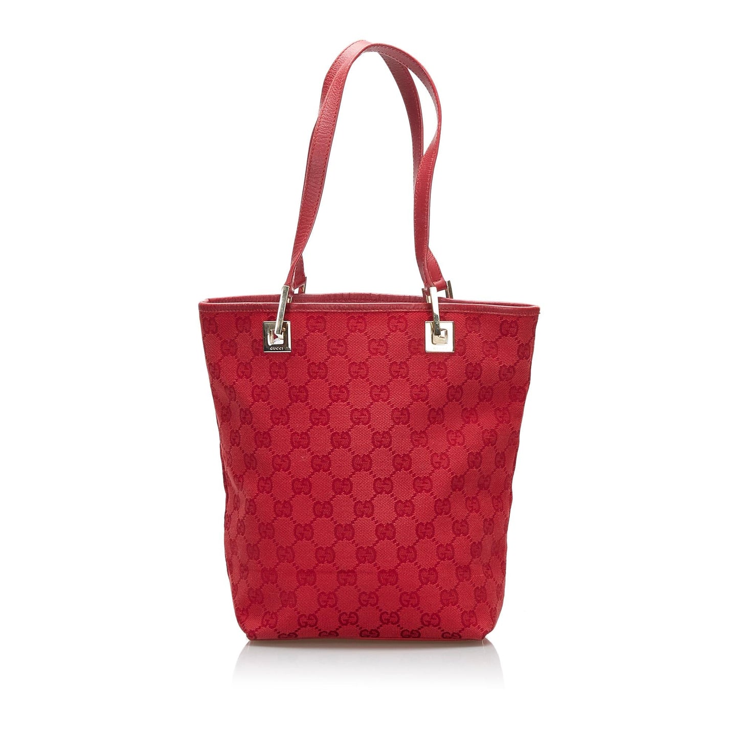 Gucci GG SHG-rCUGIB Canvas Red Tote Bag
