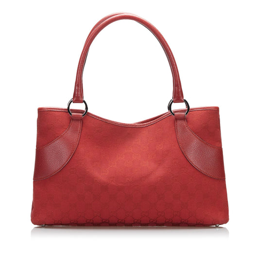 Gucci GG SHG-dsKTYm Canvas Calf Red Tote Bag