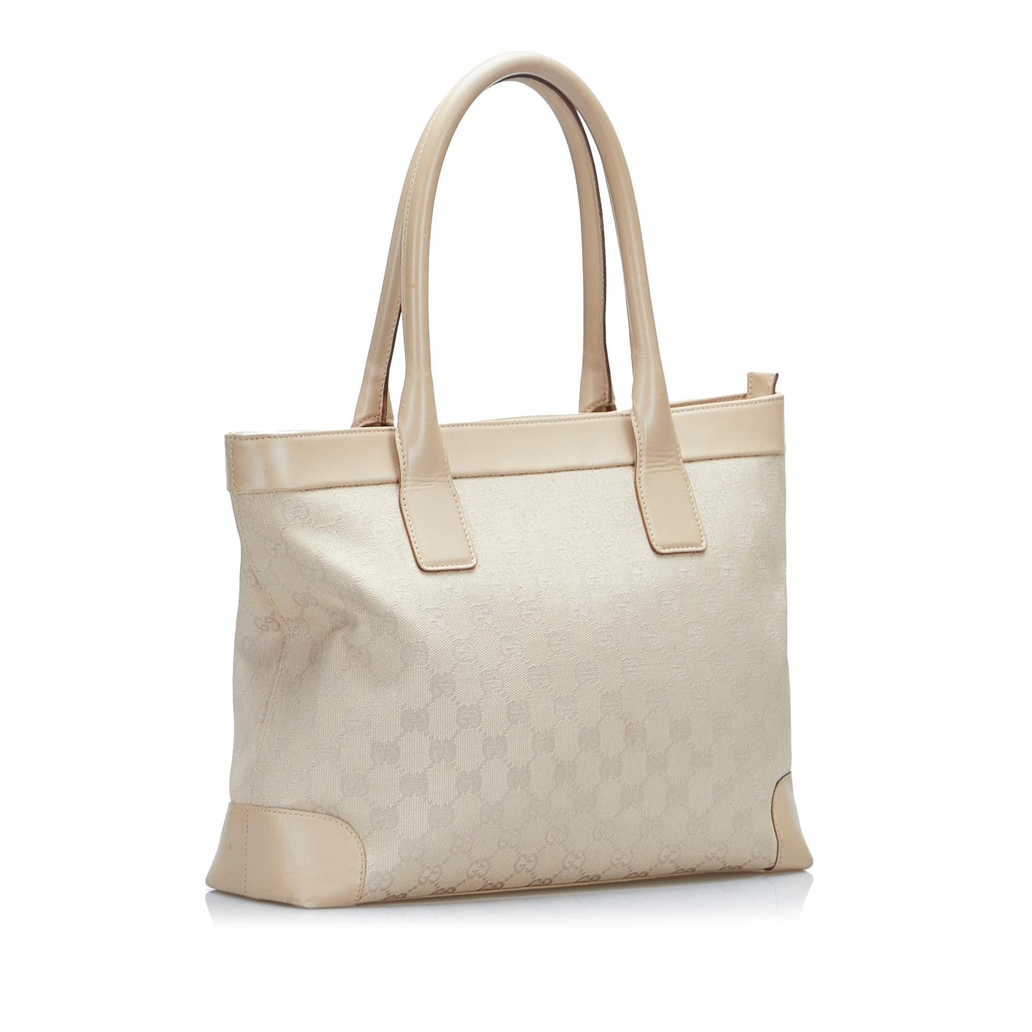 Gucci GG SHG-DYG1ik Canvas Calf Brown Tote Bag