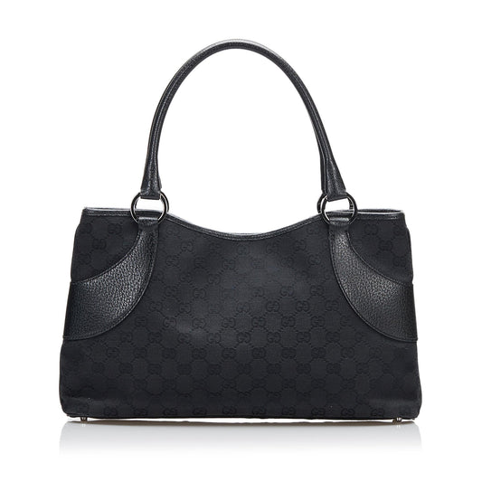 Gucci GG SHG-A9Et8J Canvas Calf Black Tote Bag
