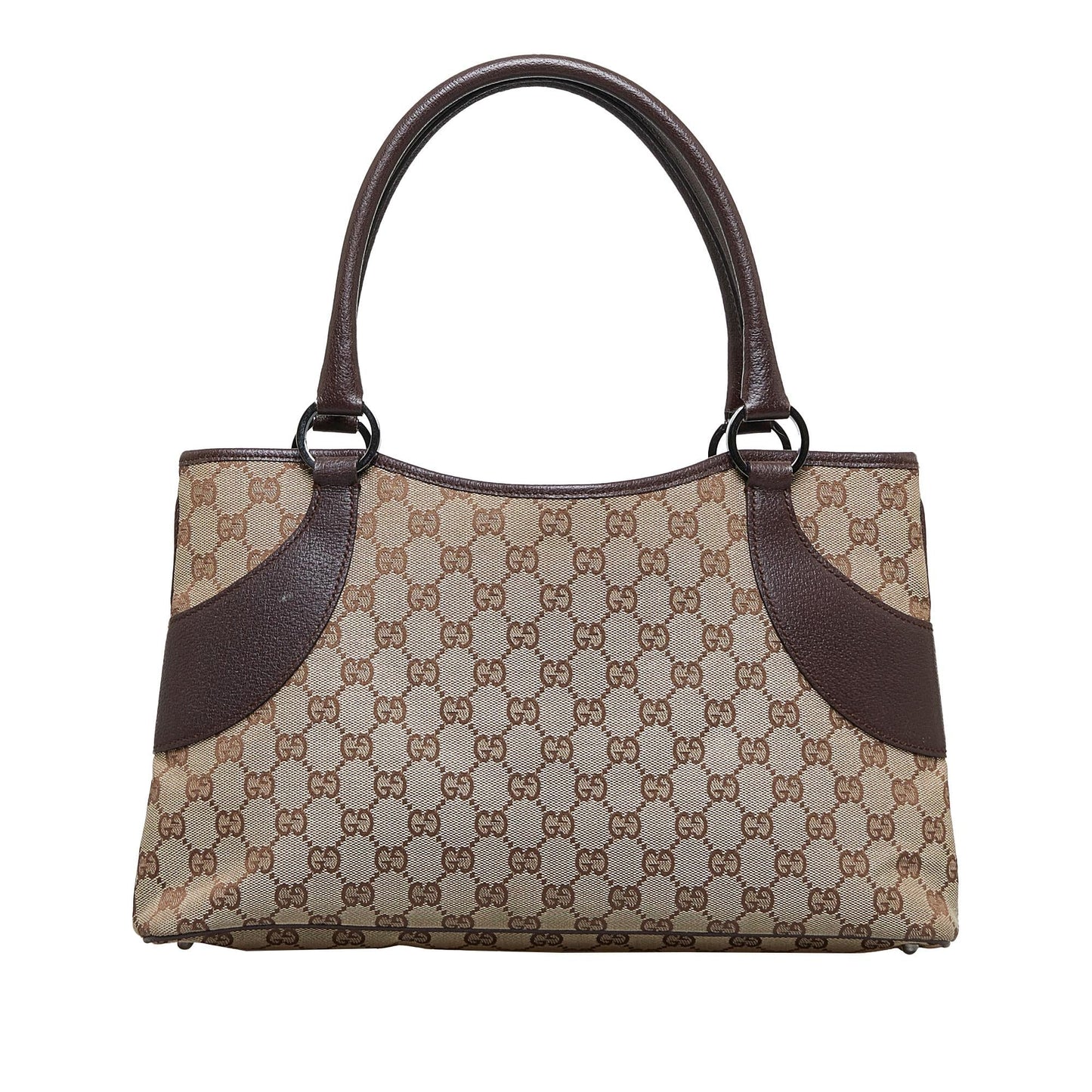 Gucci GG SHG-zPhwGn Canvas Calf Brown Tote Bag