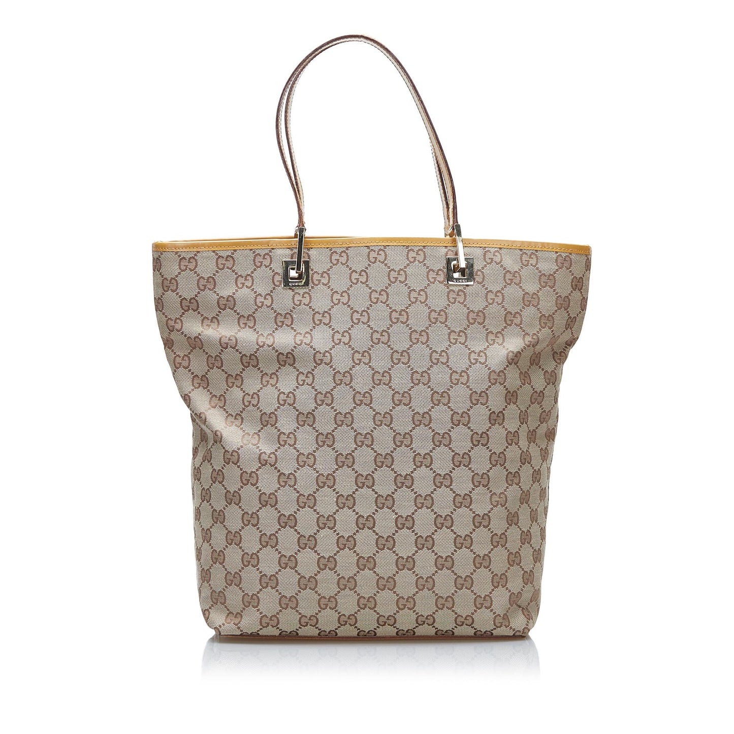 Gucci GG SHG-BRgxUi Canvas Calf Brown Tote Bag