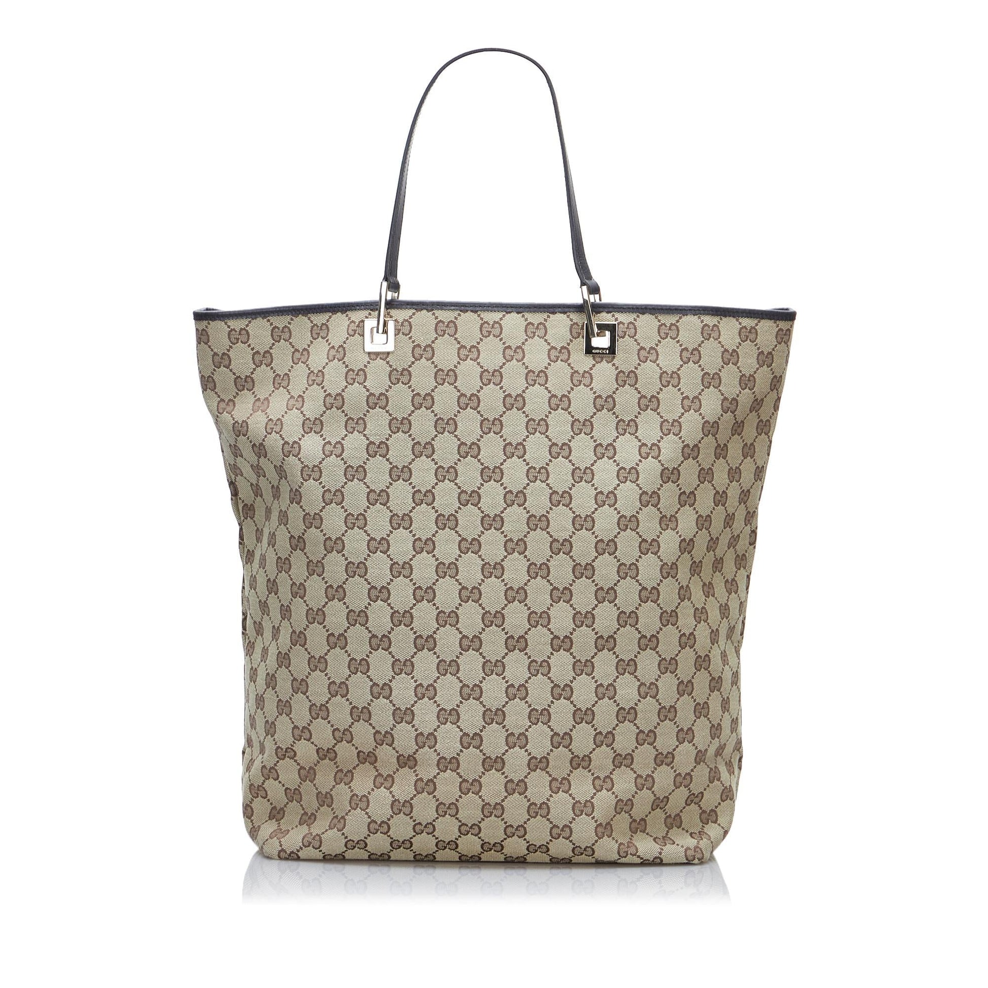 Gucci GG SHG-EEp2Ph Canvas Brown Tote Bag