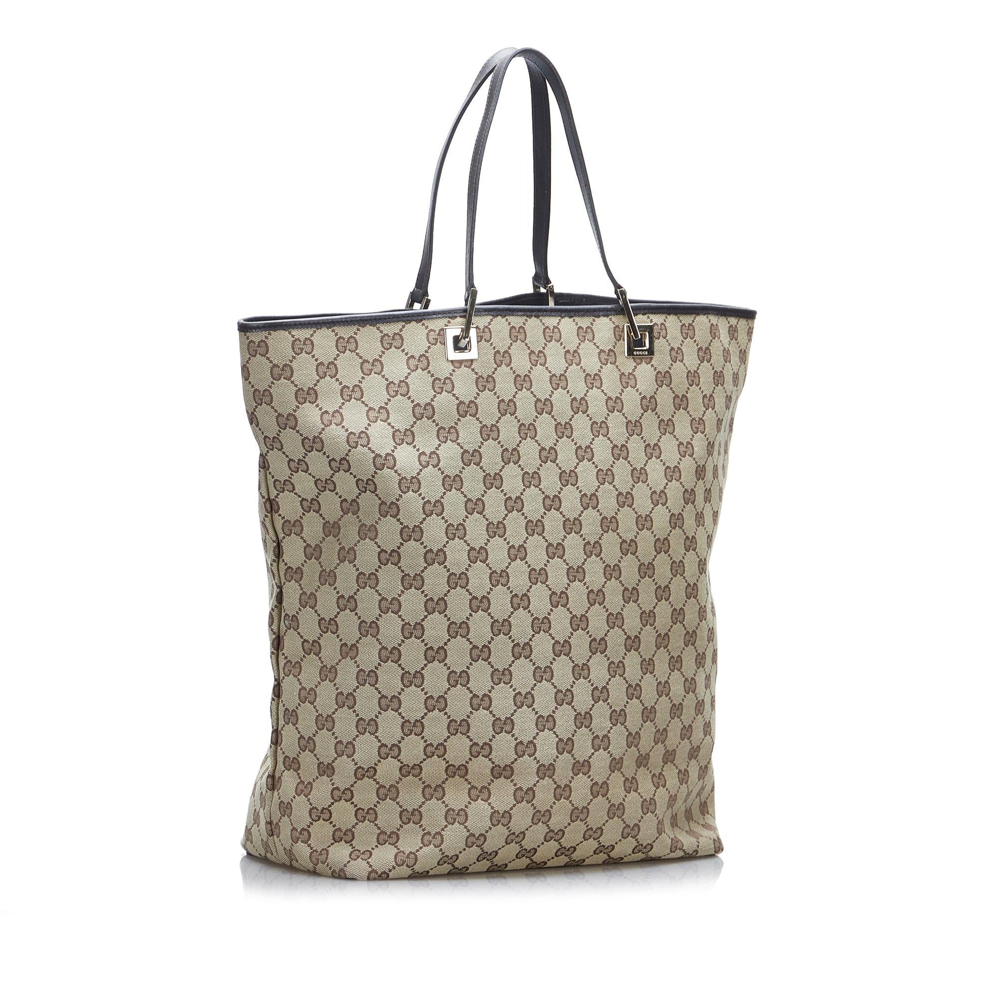 Gucci GG SHG-EEp2Ph Canvas Brown Tote Bag