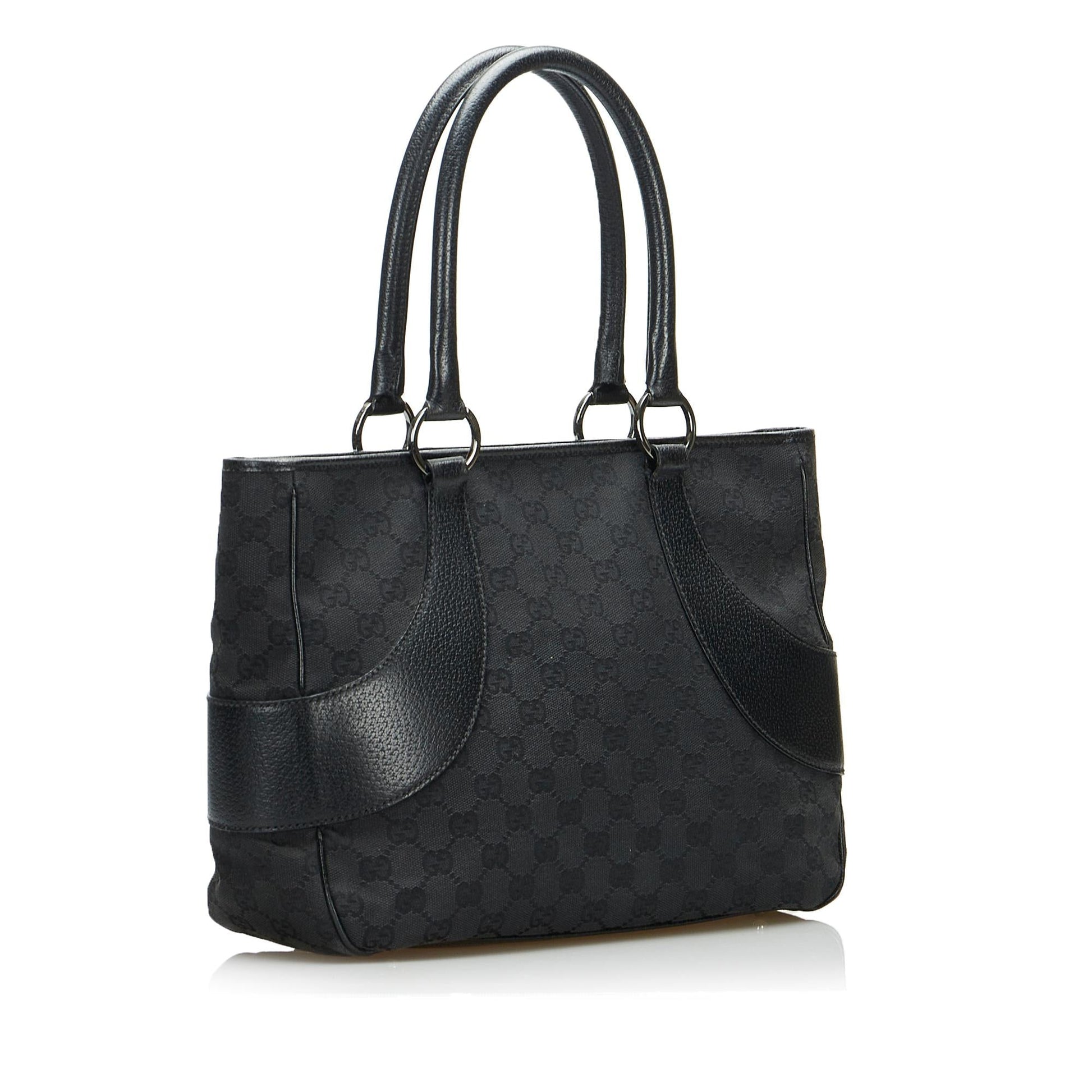 Gucci GG SHG-JFwITP Canvas Black Tote Bag
