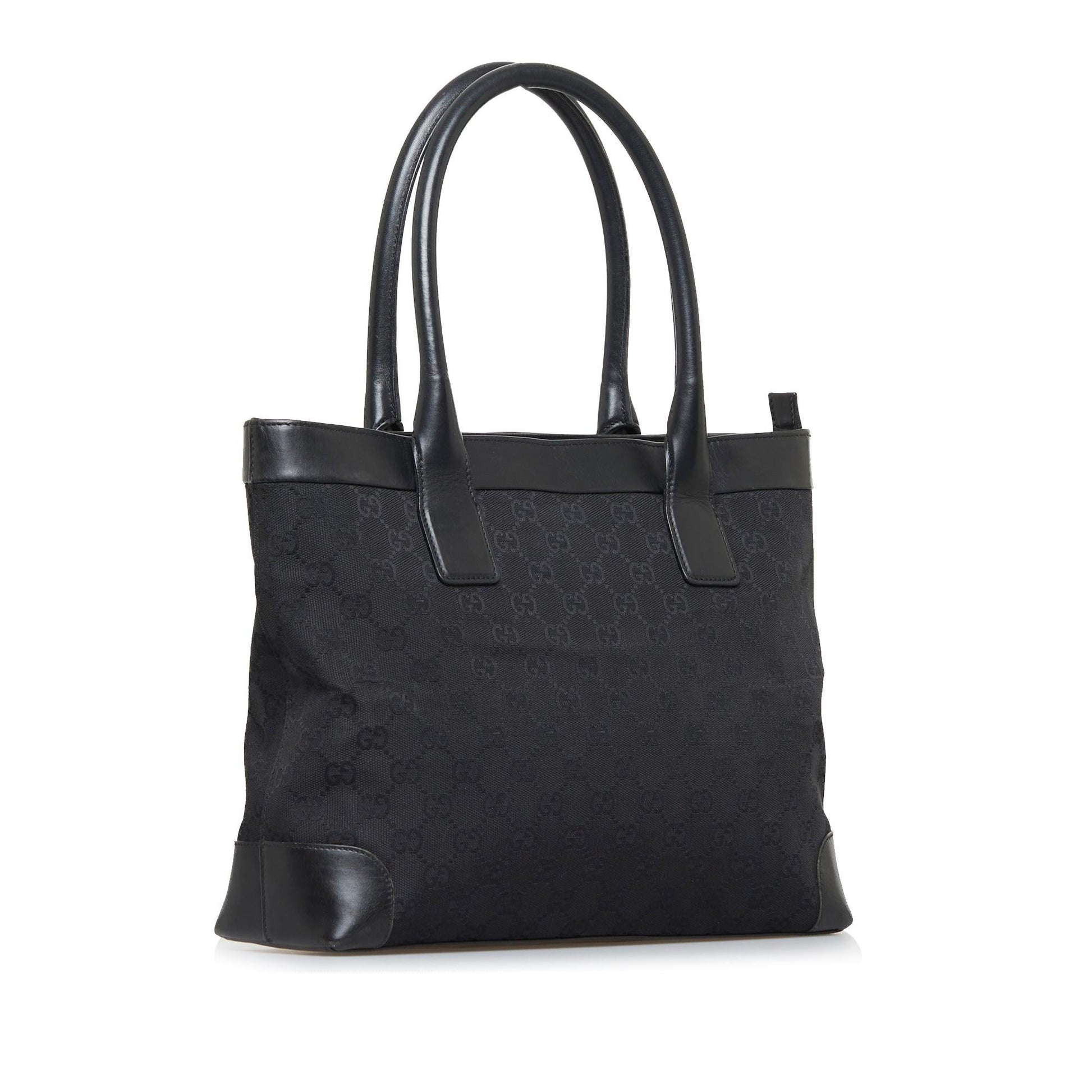 Gucci GG SHG-J9cPnO Canvas Calf Black Tote Bag